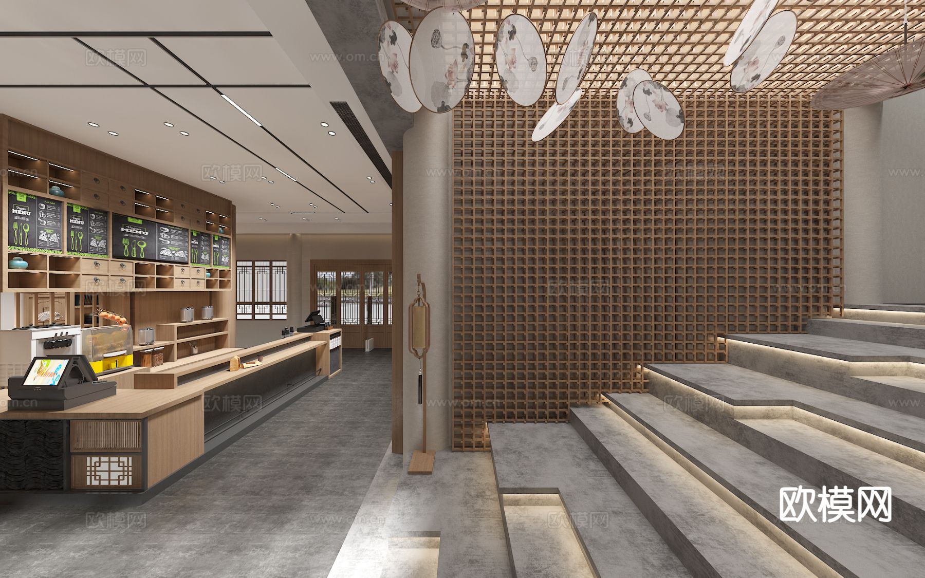 现代茶室3d模型下载（渲染图3）