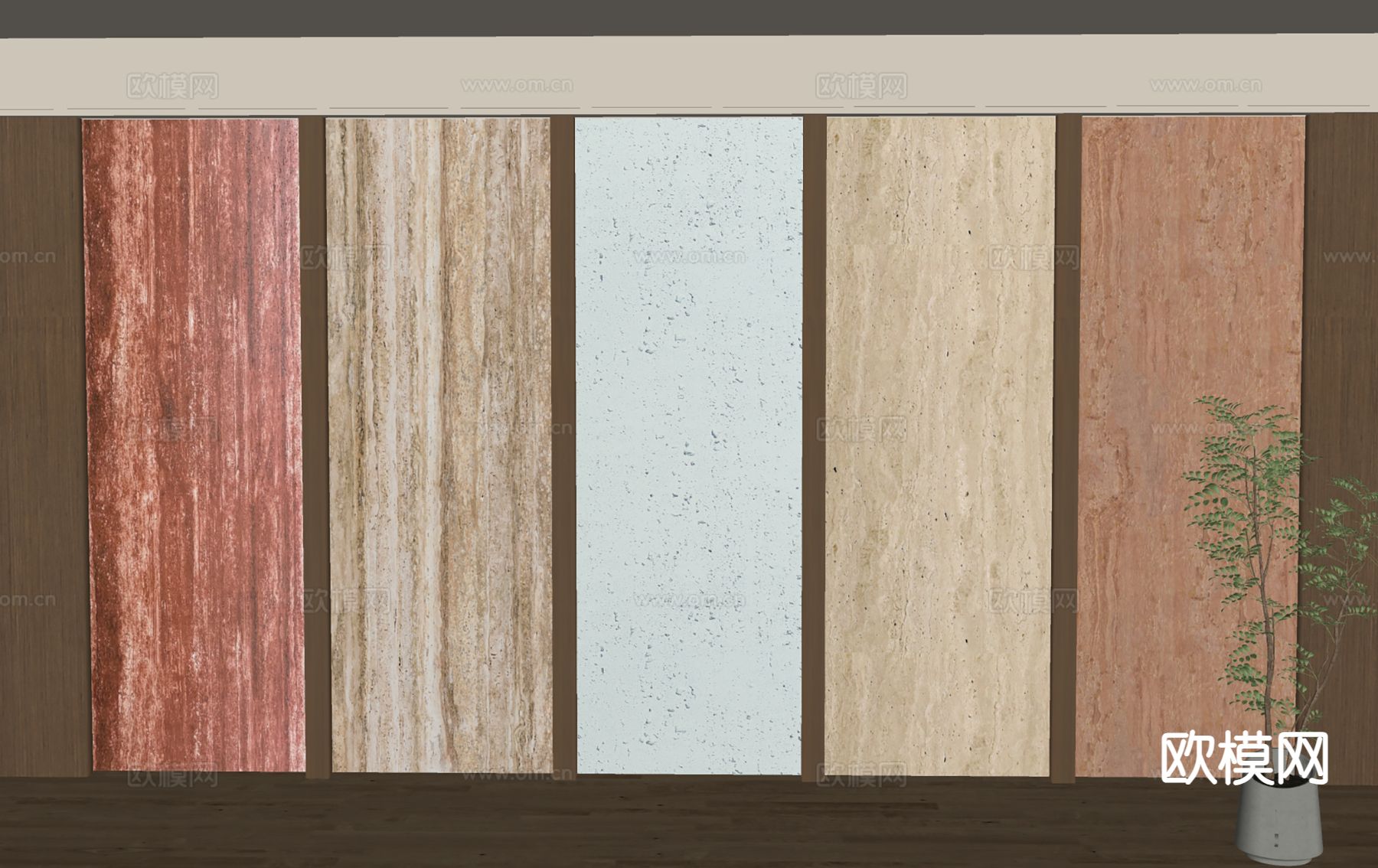 护墙板 墙饰板 饰面板su模型下载（渲染图1）