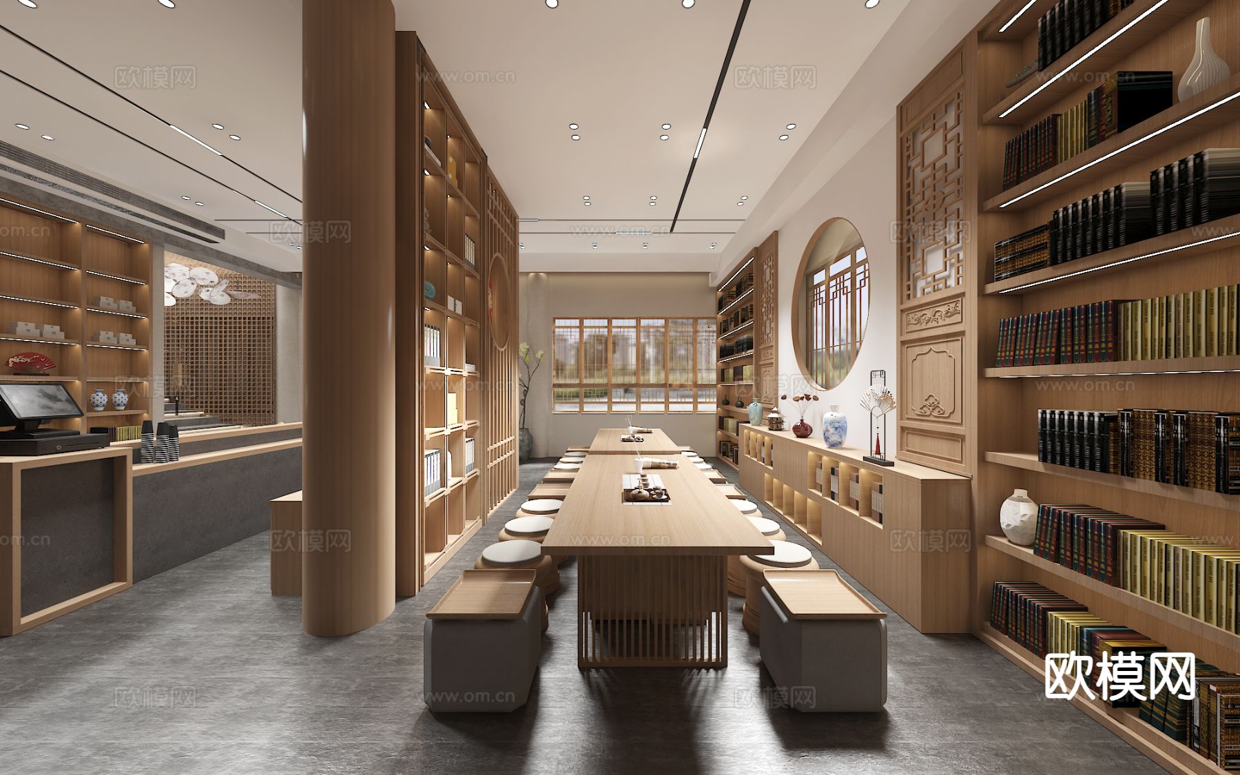 现代茶室3d模型下载（渲染图1）
