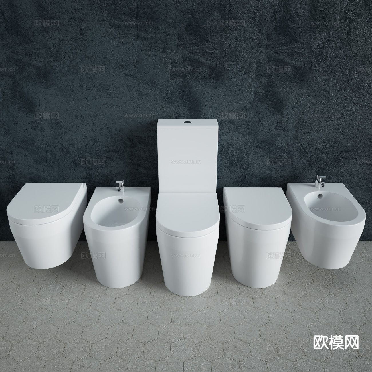 智能马桶 坐便器 墩布池su模型下载（渲染图2）