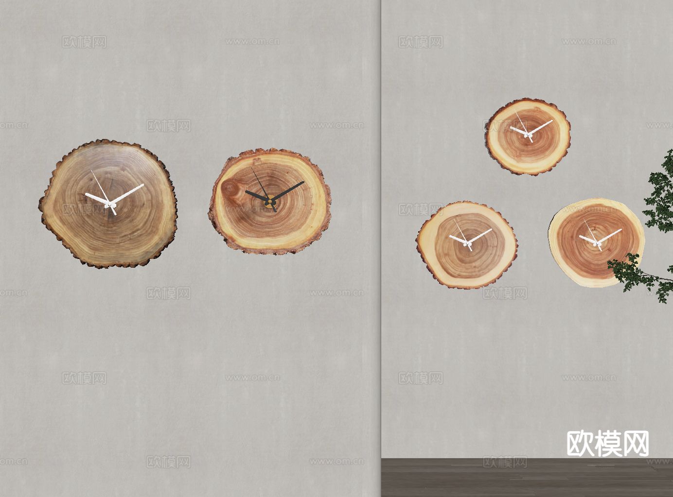 现代墙饰 钟表 创意挂饰su模型下载（渲染图1）