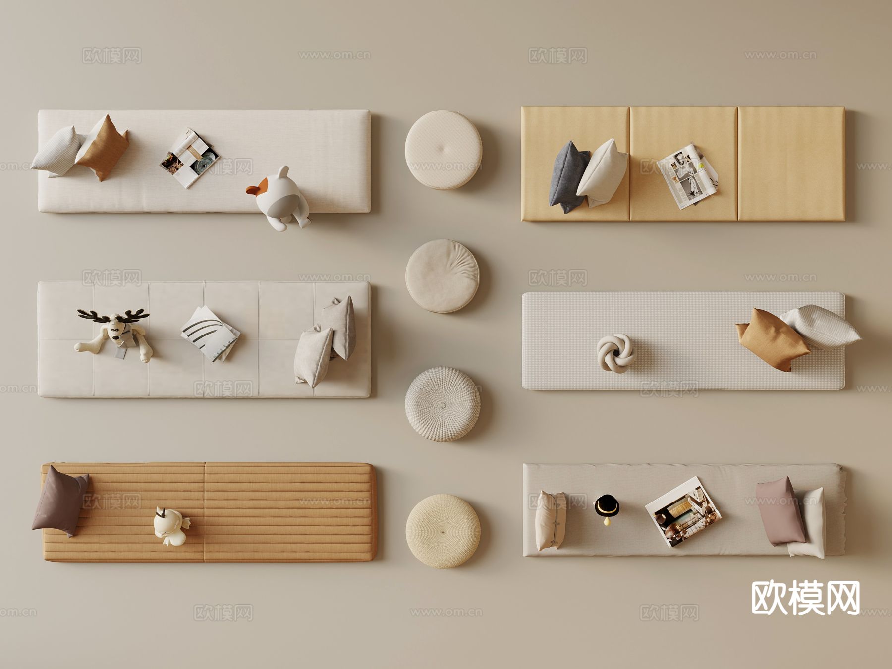 坐垫 飘窗垫 沙发垫子 蒲团3d模型下载