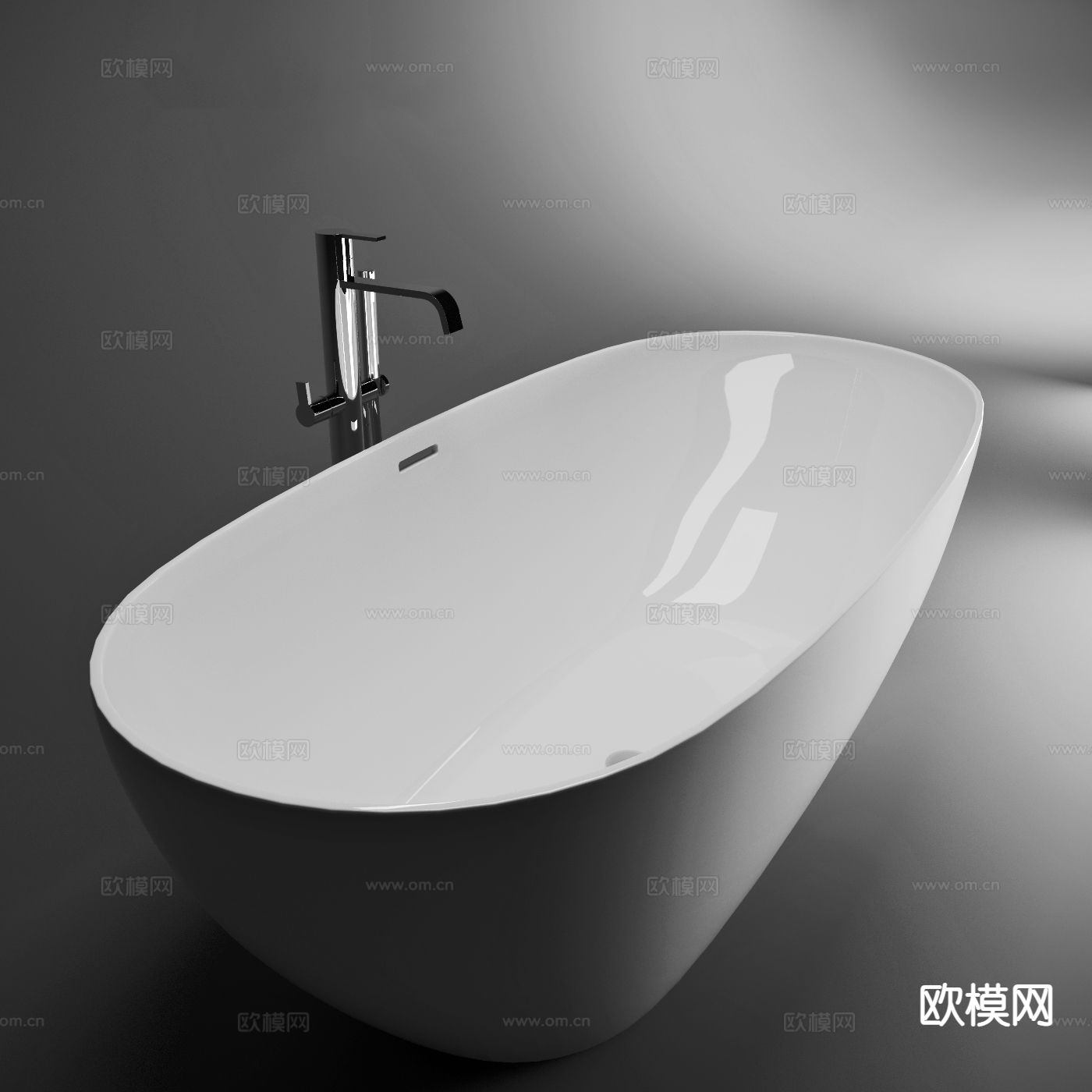 独立浴缸 浴盆su模型下载（渲染图3）