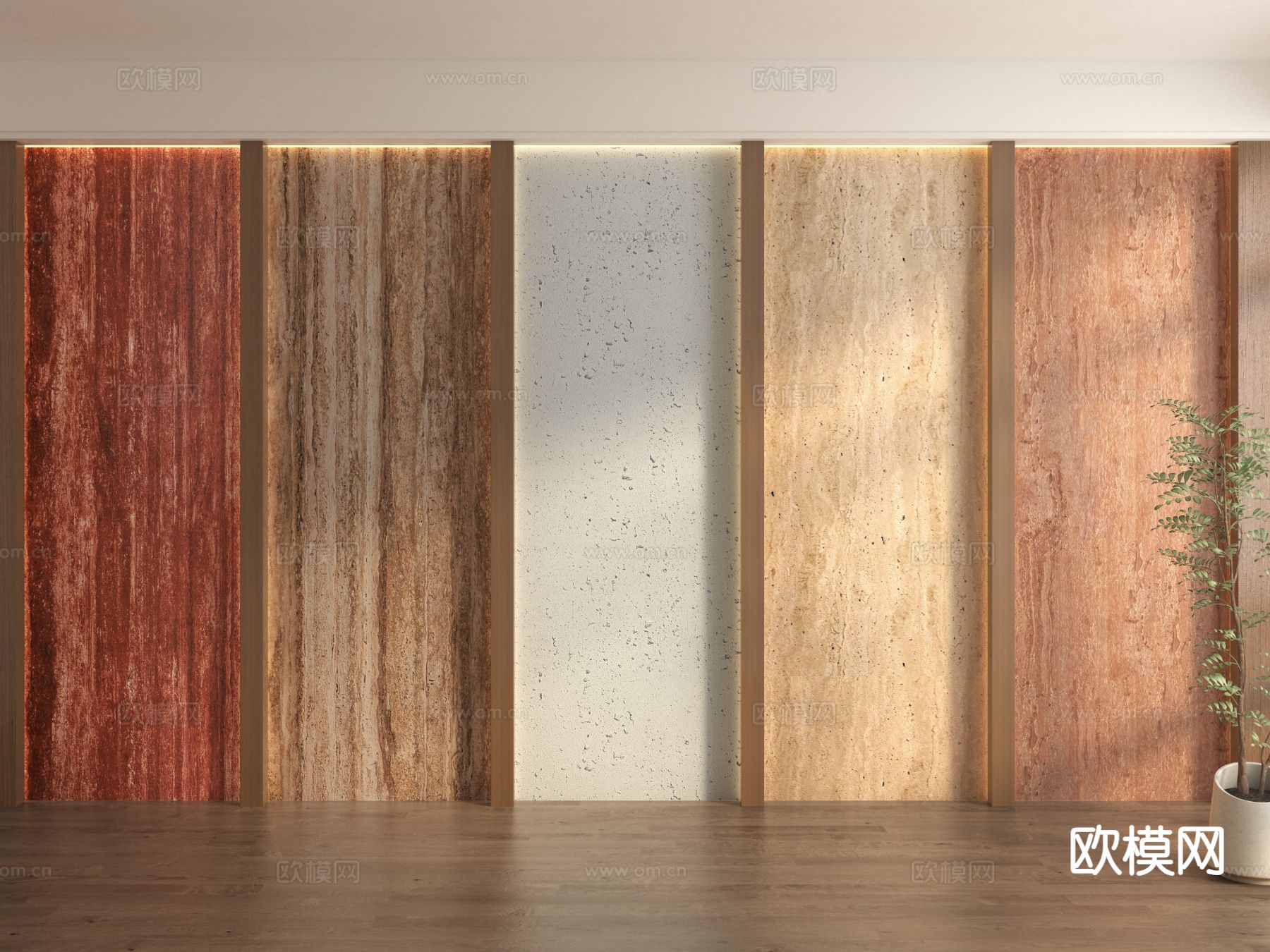 护墙板 墙饰板 饰面板su模型下载（渲染图2）