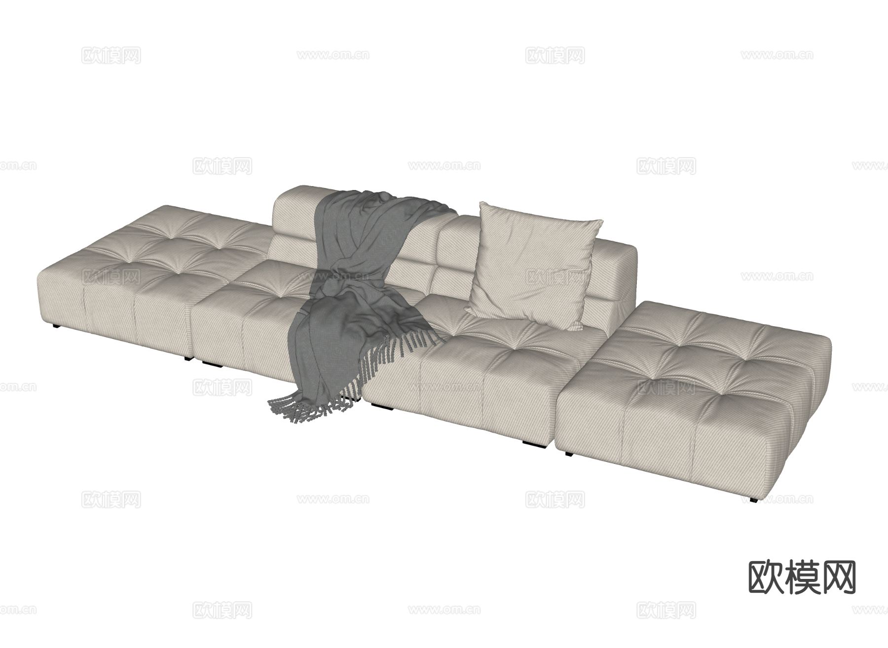 多人沙发 软体沙发su模型下载（渲染图1）