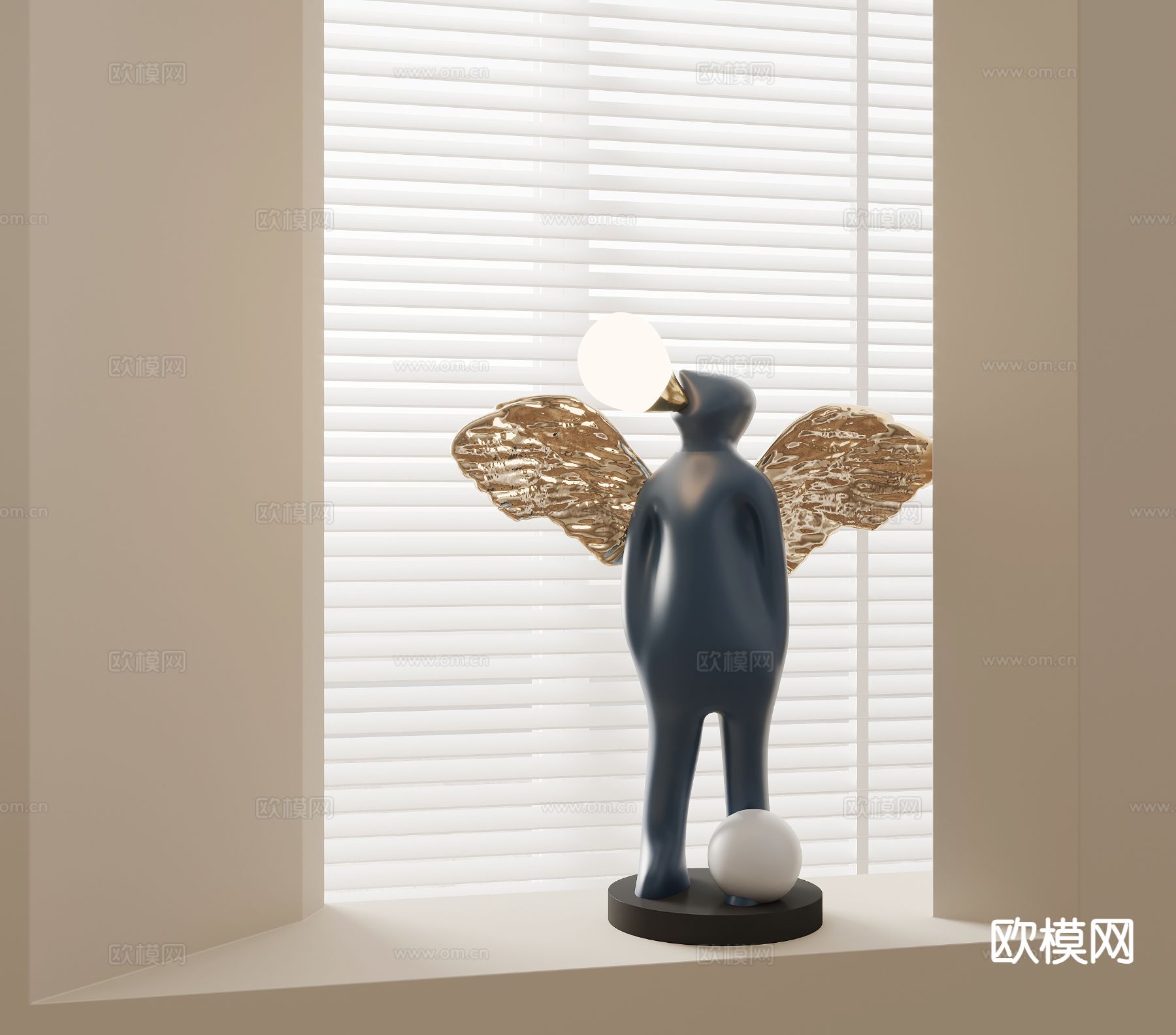 现代人物雕塑摆件 潮玩公仔3d模型