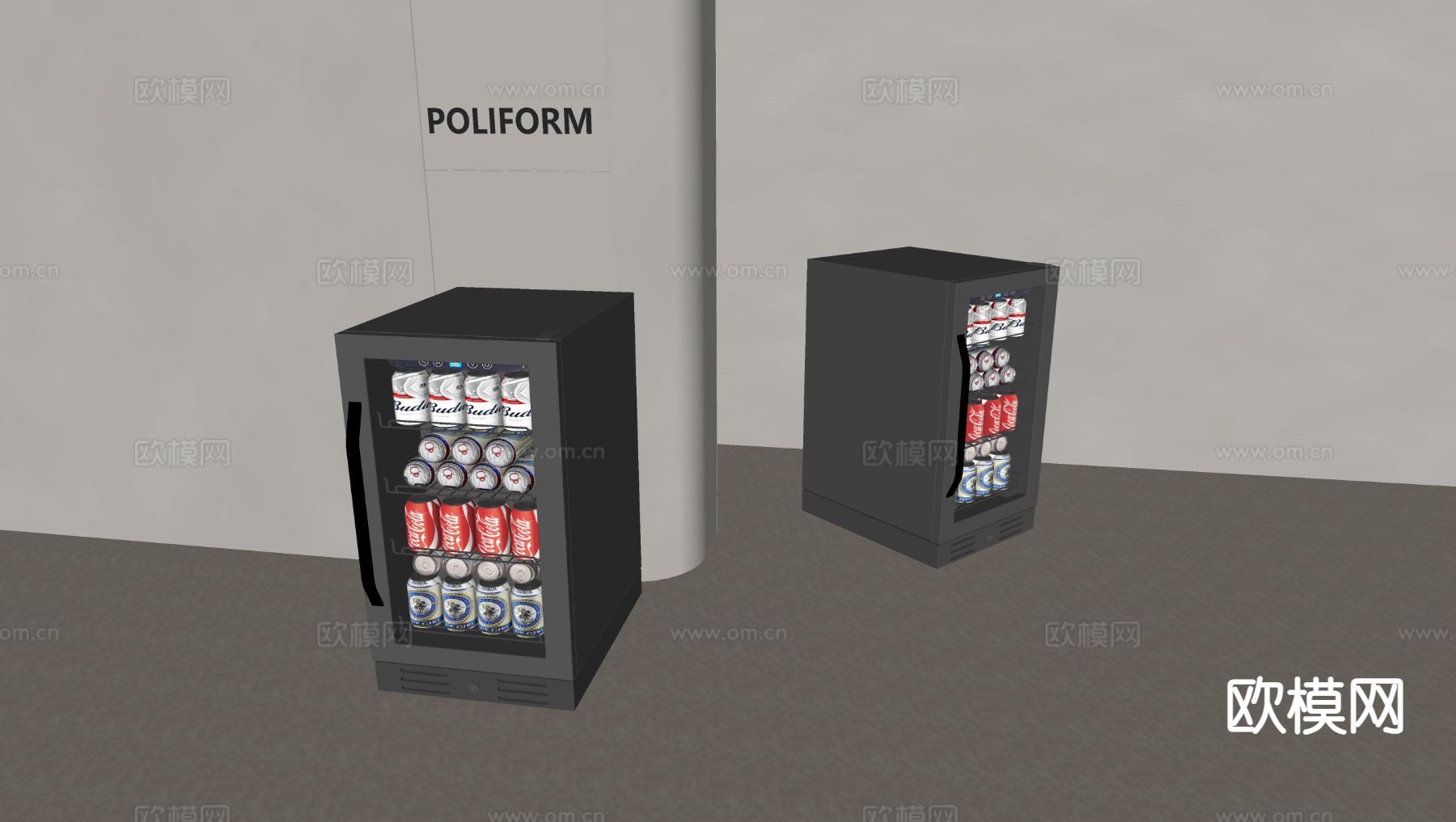 迷你冰箱 饮料柜 冷藏柜su模型下载（渲染图1）