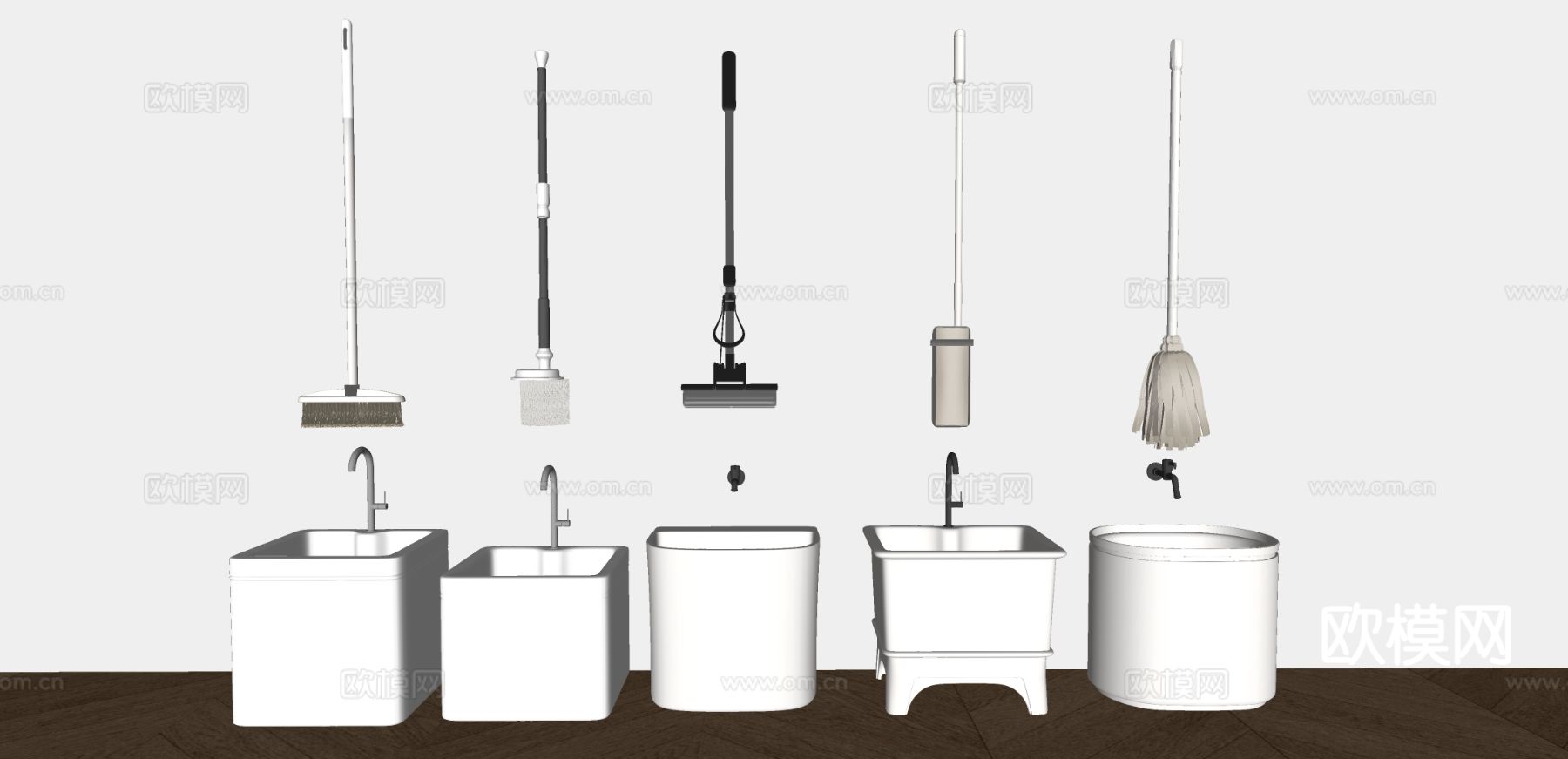 拖把池 拖布池 墩布池su模型下载（渲染图1）