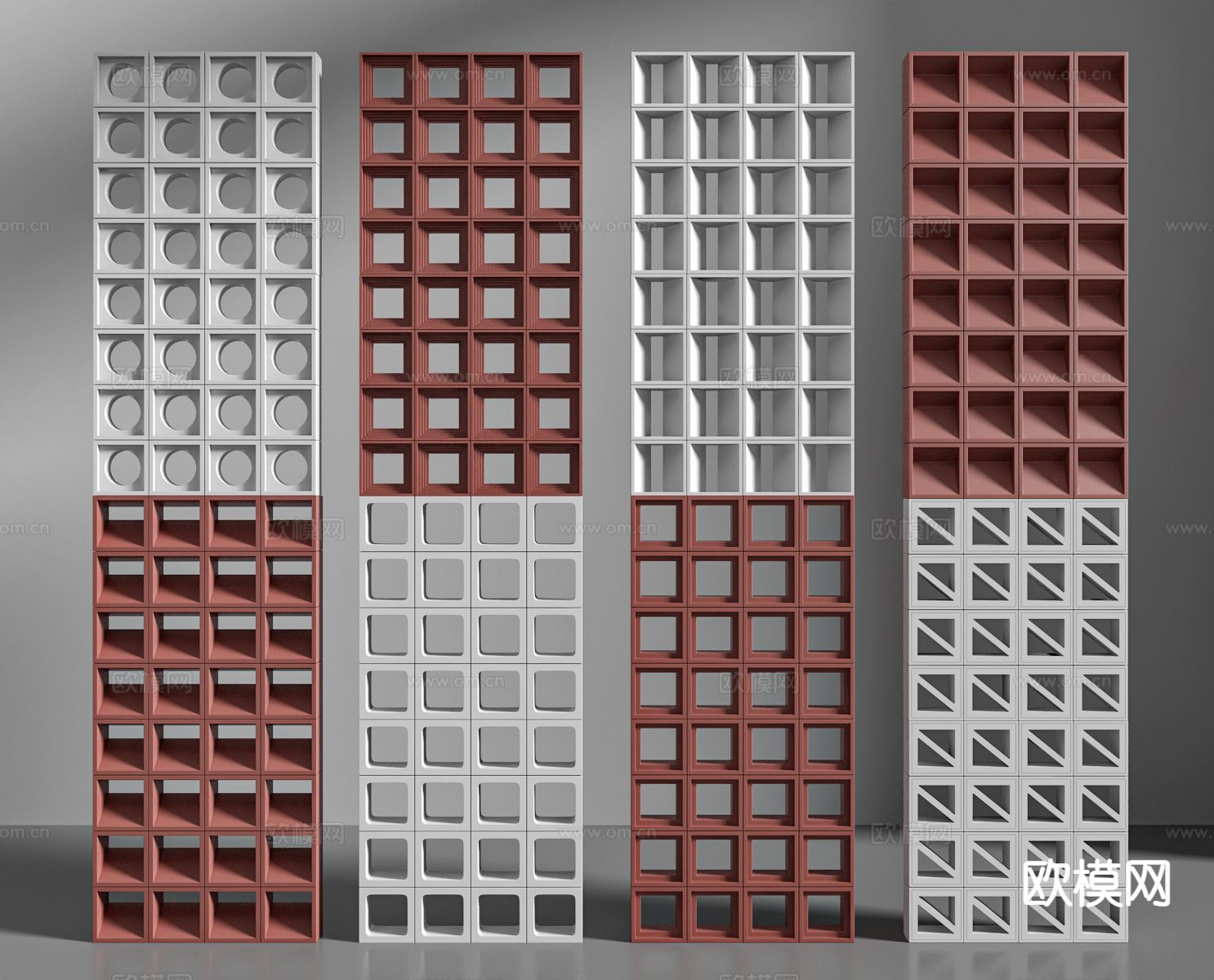 空心砖 镂空砖 水泥砖隔断3d模型下载