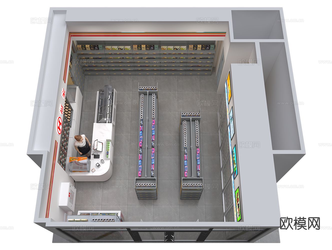 现代便利店3d模型