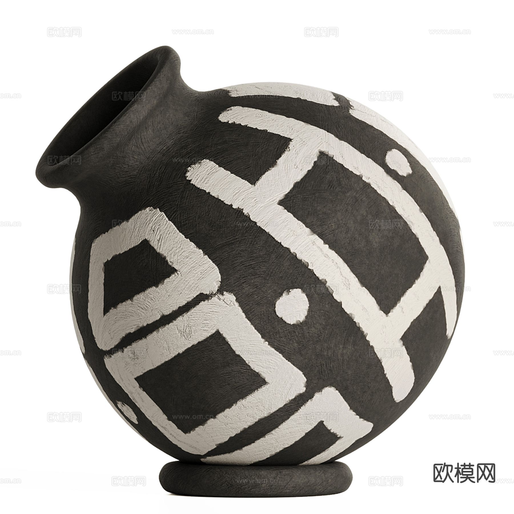 中古风陶瓷 器皿 花瓶su模型下载（渲染图2）