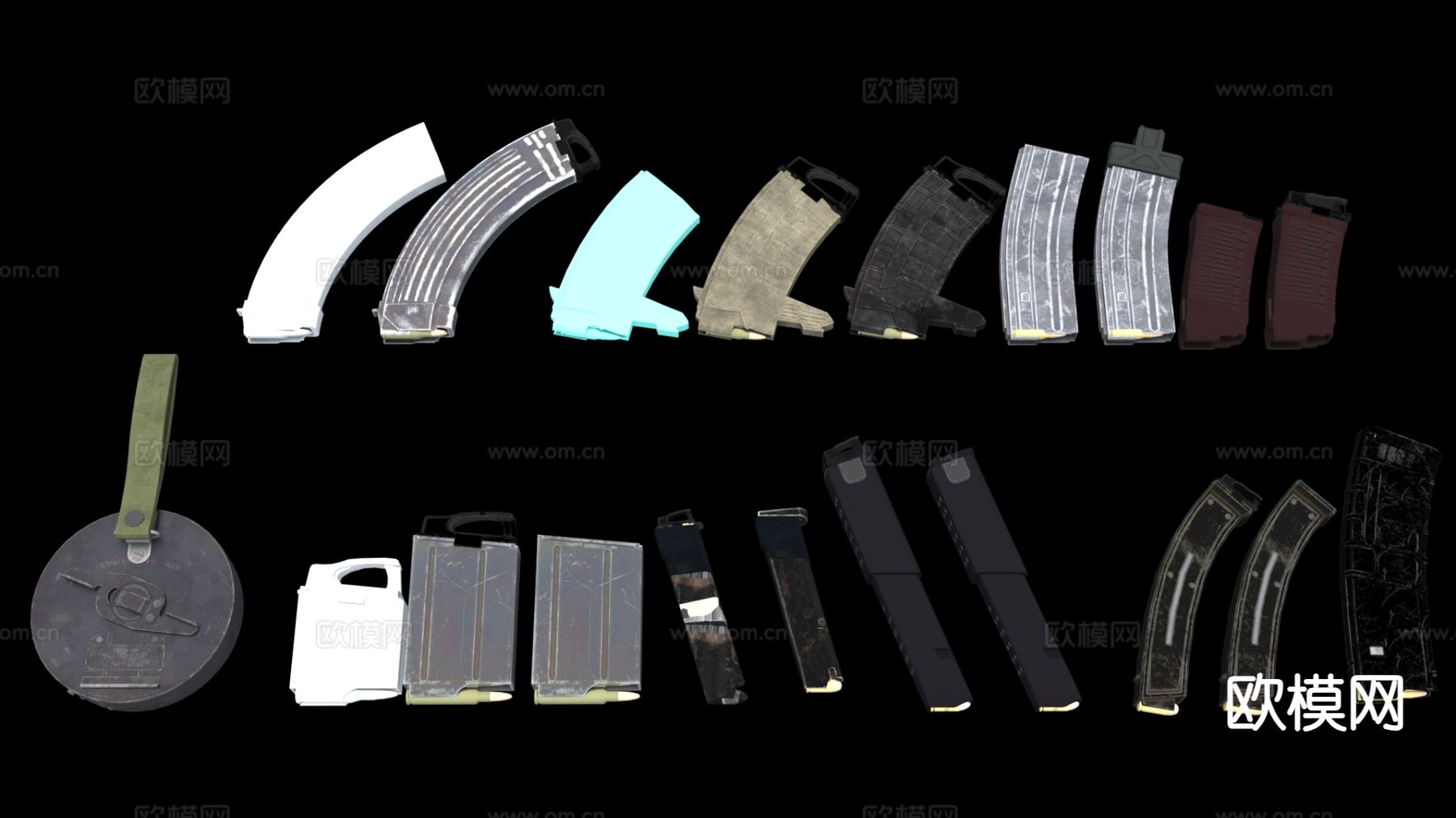 武器设备 枪托 弹匣su模型下载（渲染图2）