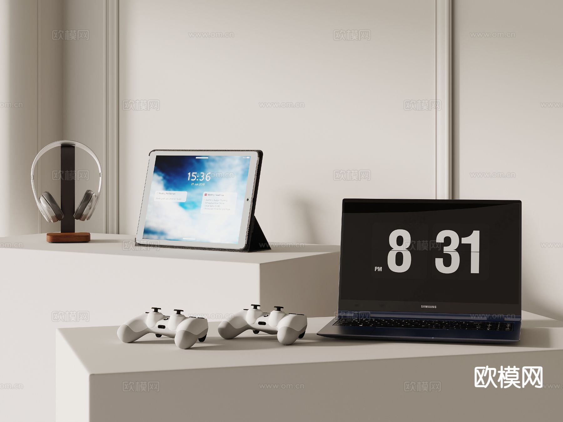 笔记本电脑 平板电脑 游戏手柄su模型下载（渲染图2）
