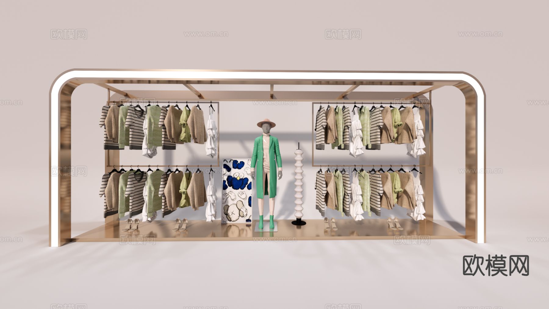女装橱窗 女装美陈su模型下载（渲染图2）