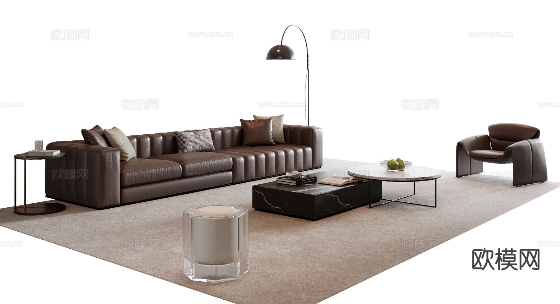 意式组合沙发su模型下载（渲染图2）