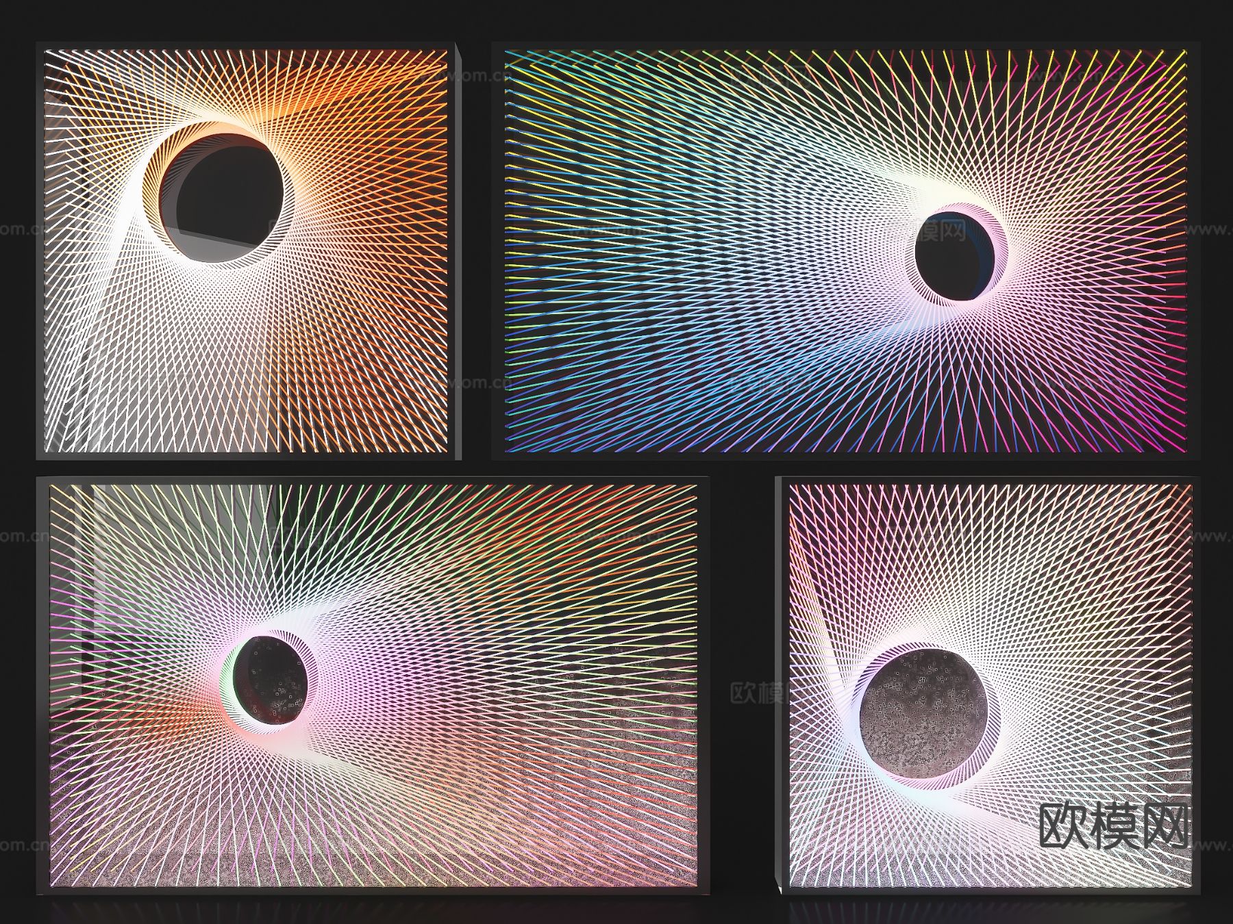 幻彩灯箱 霓虹灯 渐变灯光su模型下载（渲染图2）