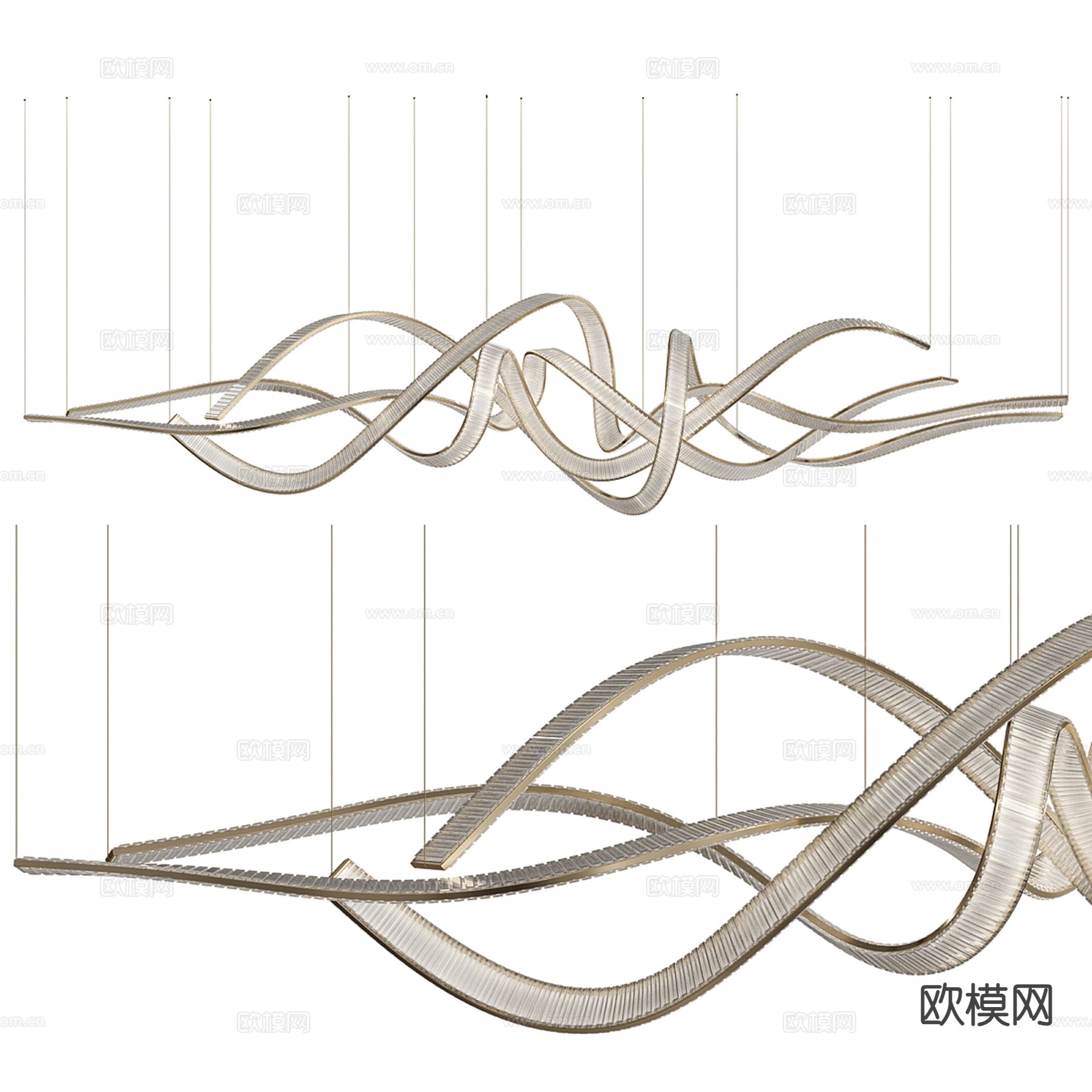 现代飘带吊灯3d模型