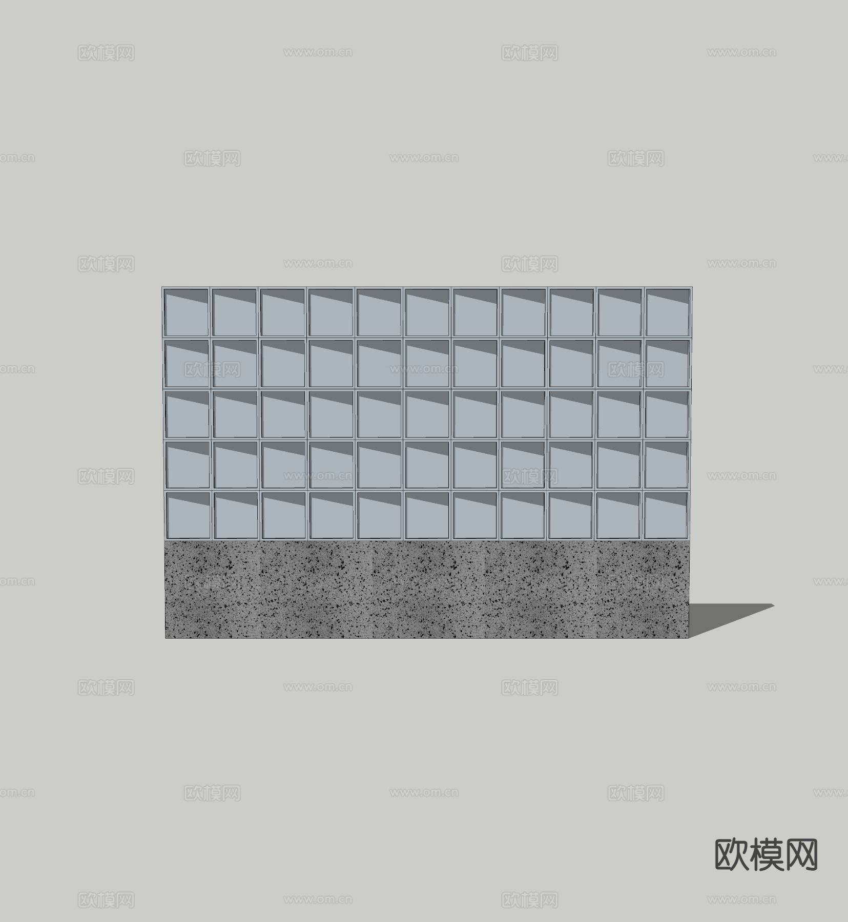庭院景墙 围墙su模型下载（渲染图1）