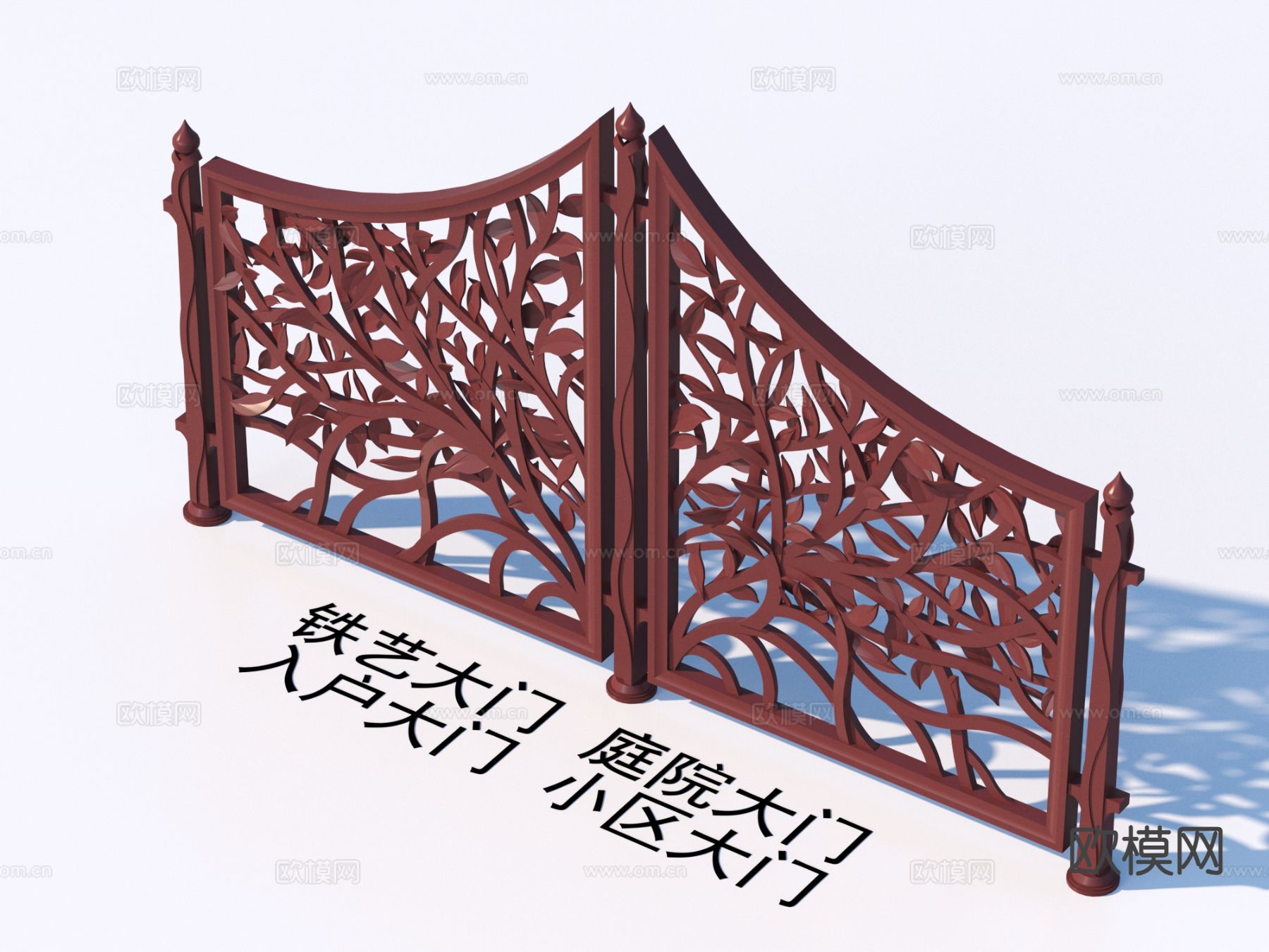 铁艺大门 庭院大门 入户大门 小区大门3d模型