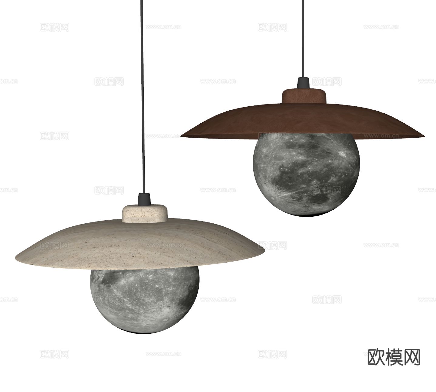 侘寂吊灯 月球吊灯su模型下载（渲染图1）