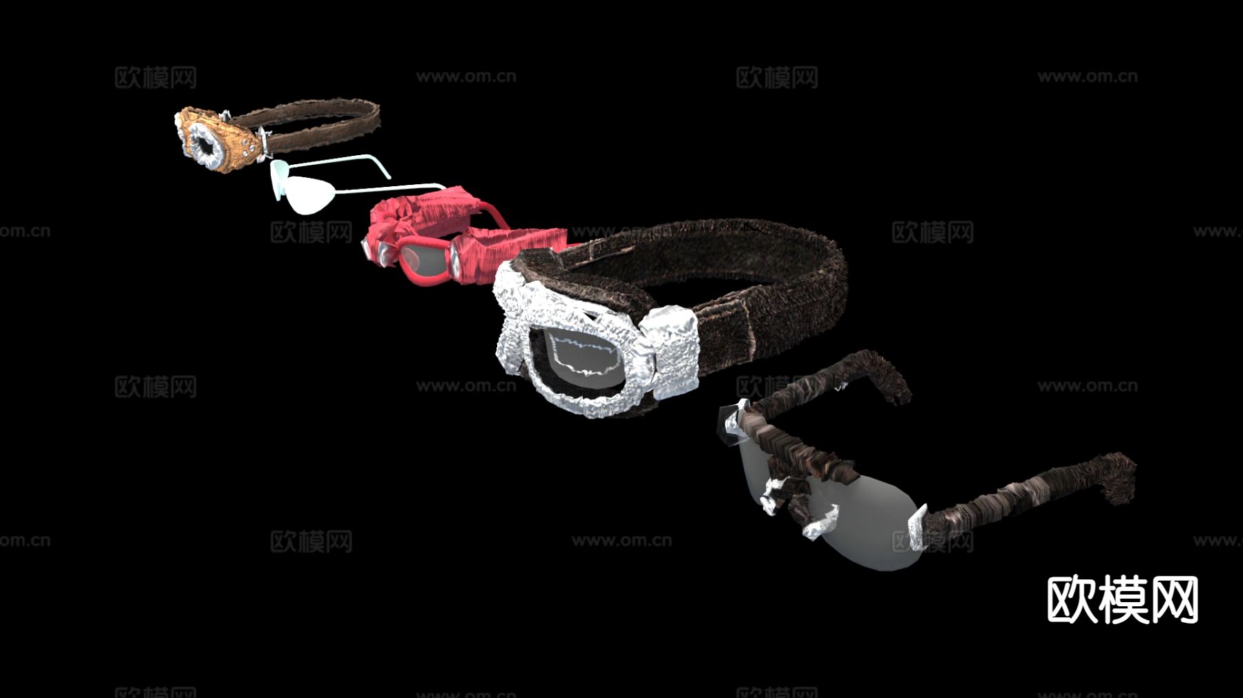 装饰眼镜 眼镜道具su模型下载（渲染图2）