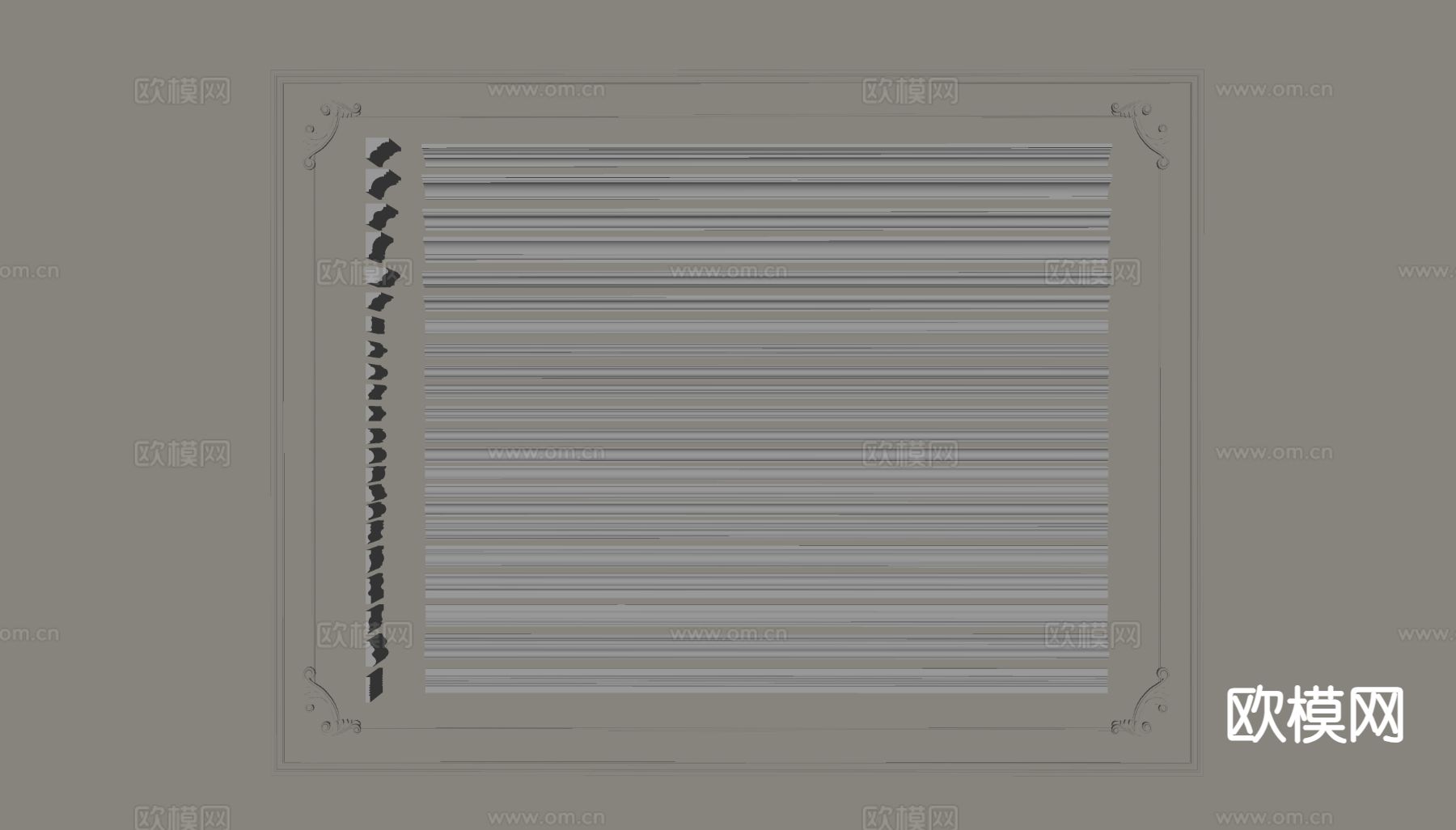 法式石膏线条su模型下载（渲染图1）