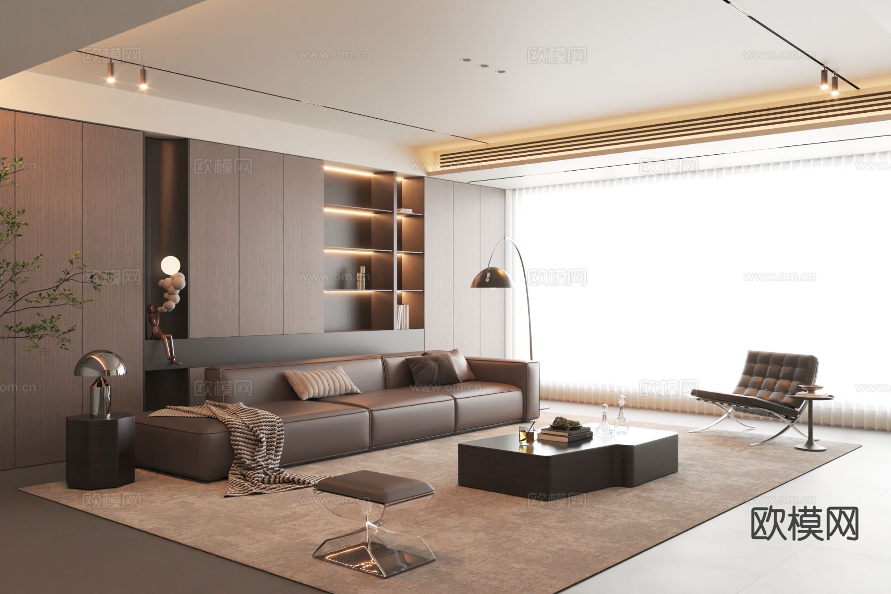 意式客厅3d模型下载