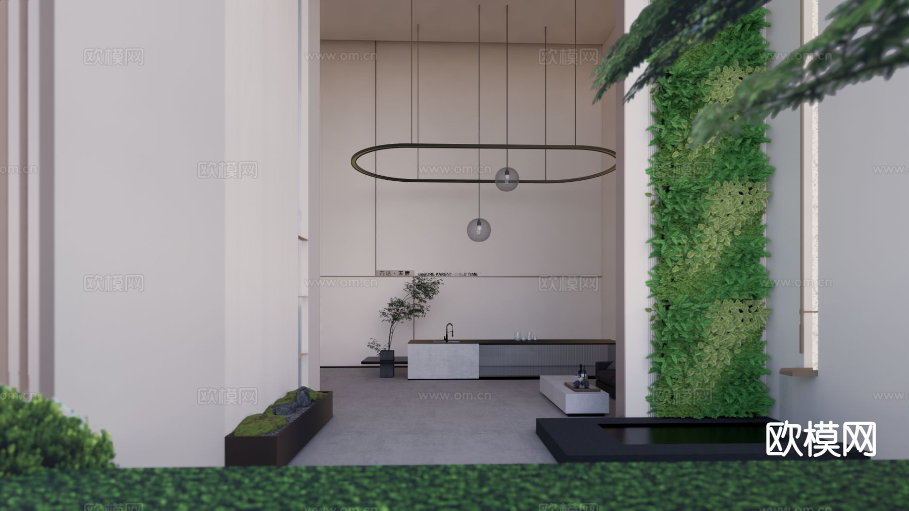 公共大堂 入户大堂su模型下载（渲染图4）