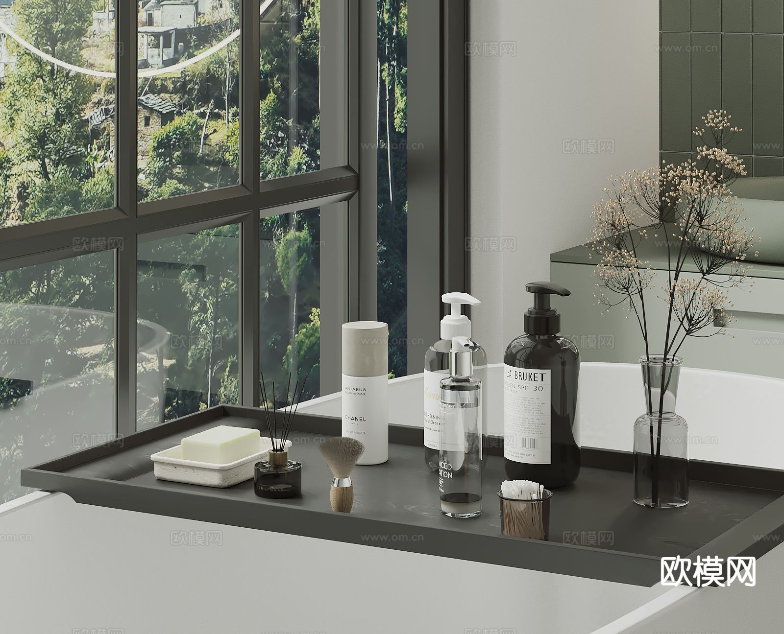洗浴用品 洗发水 沐浴露 香皂su模型下载（渲染图2）