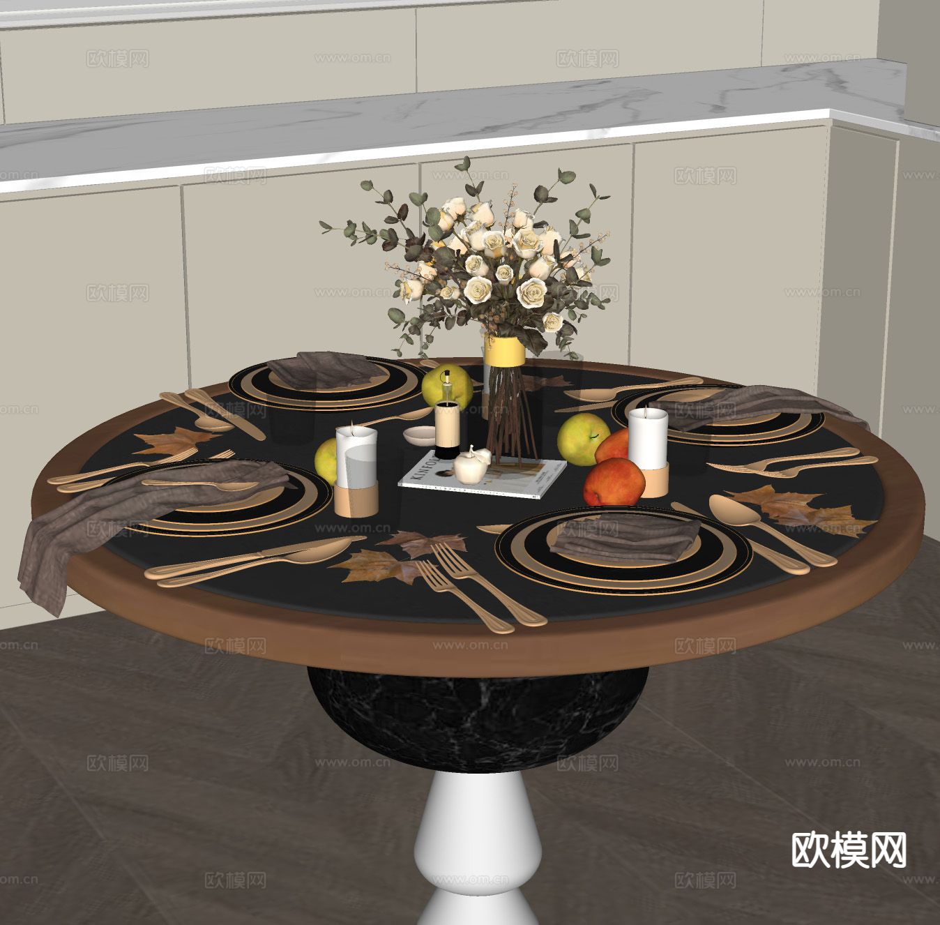 餐具 餐盘 刀叉su模型下载（渲染图1）