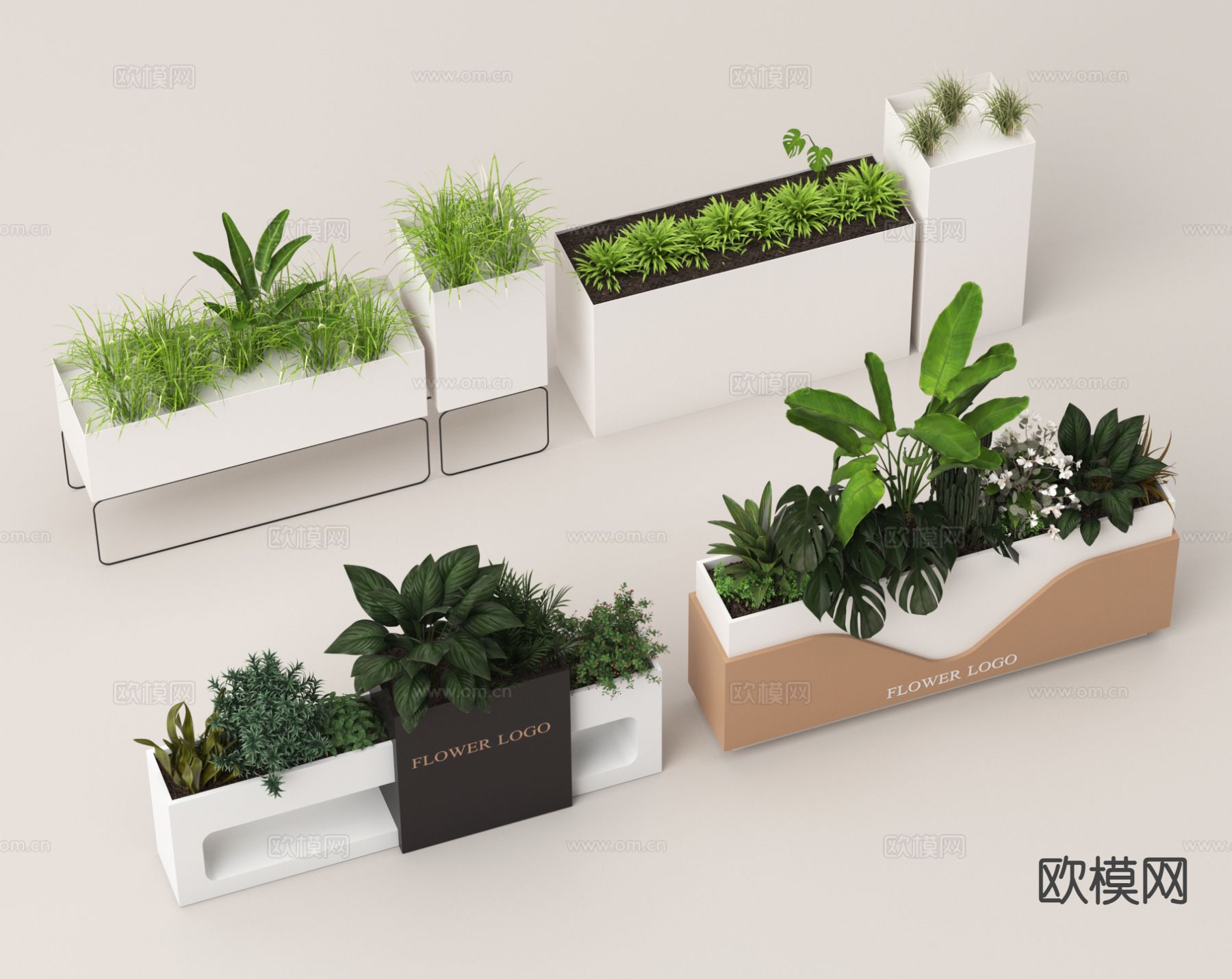 绿植花箱 景观造景su模型下载（渲染图2）