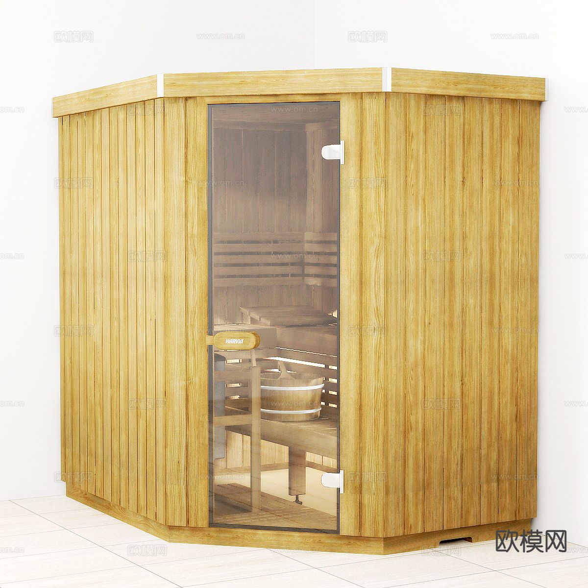 现代桑拿房 汗蒸馆su模型下载（渲染图2）