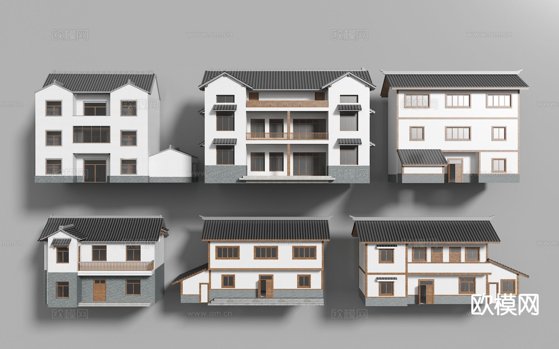 新中式农村自建房 民房 仿古建筑 古建民宅3d模型