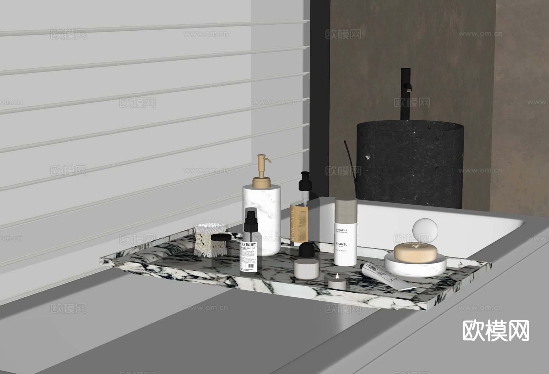 洗浴用品 香皂 洗发水 洗面奶su模型下载（渲染图1）