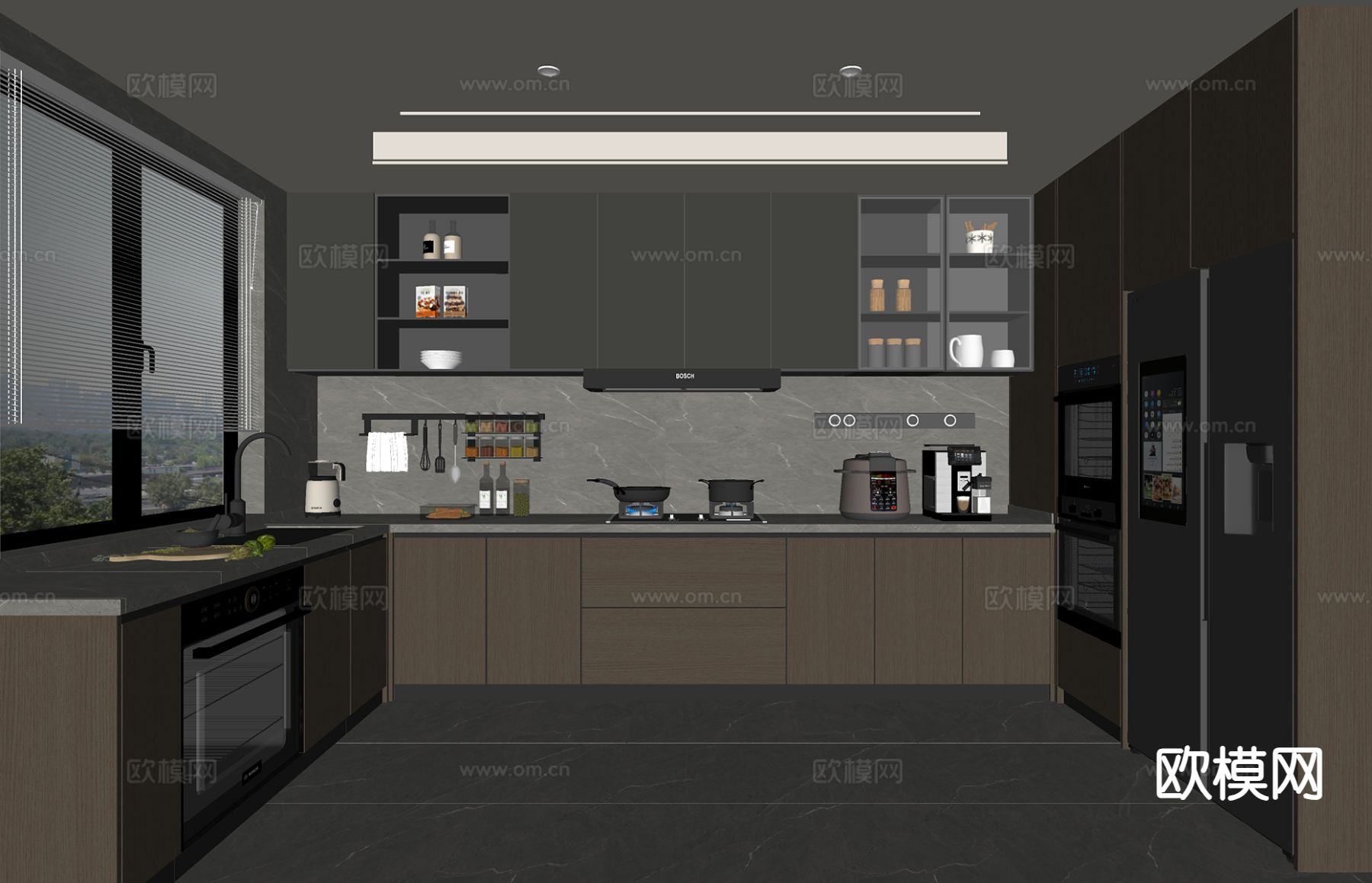 意式厨房su模型下载（渲染图1）