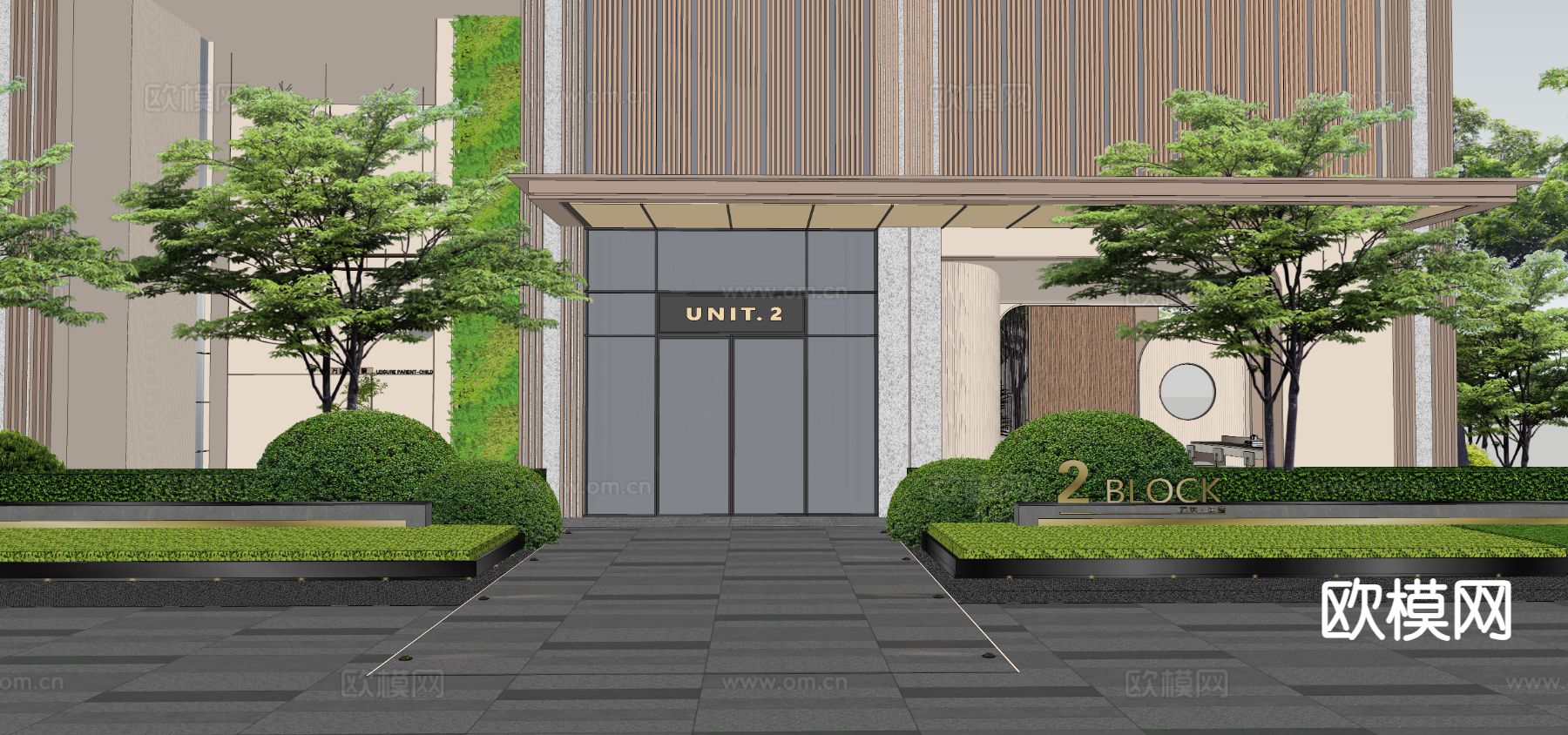 公共大堂 入户大堂su模型下载（渲染图1）