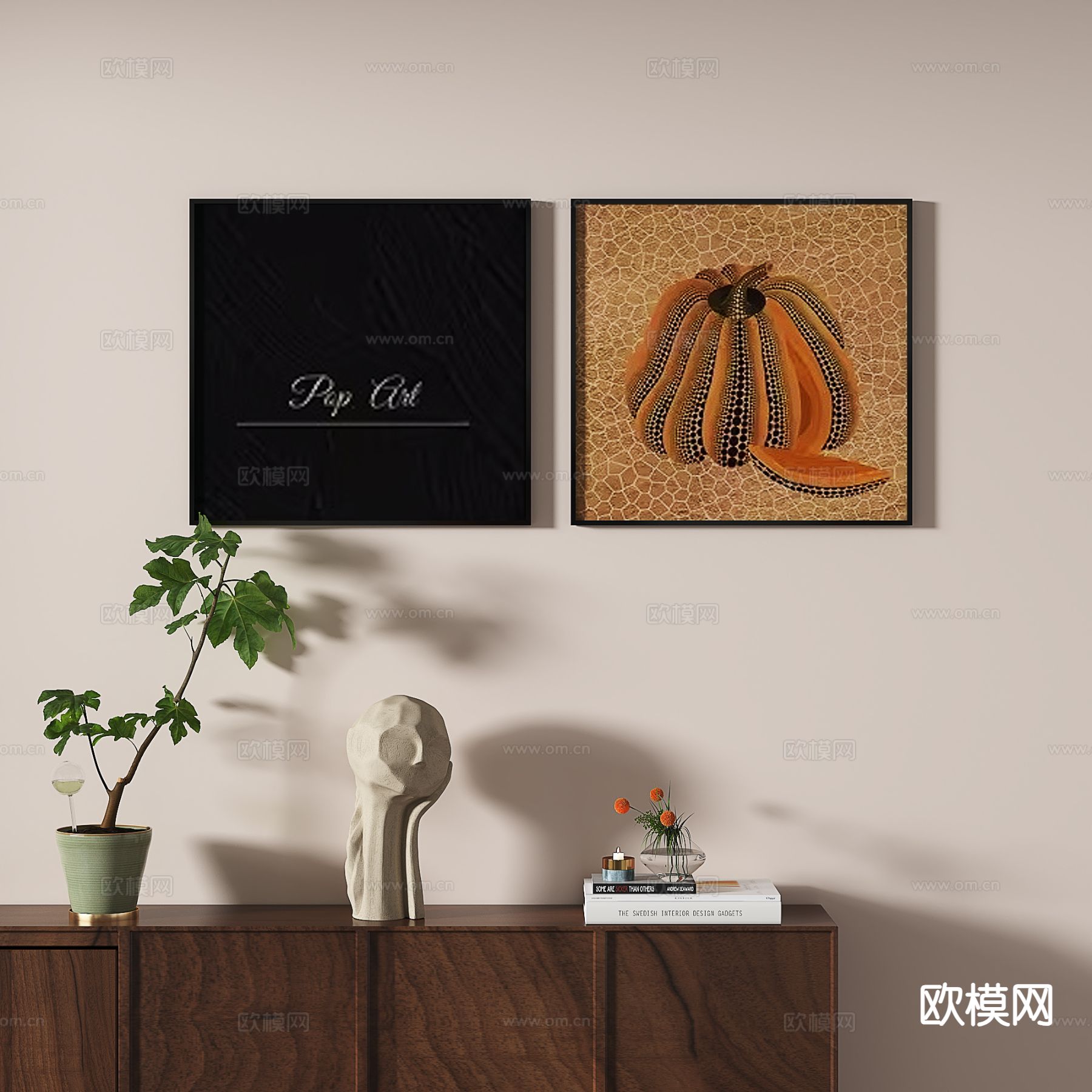 中古风艺术画 肌理画 装饰画3d模型