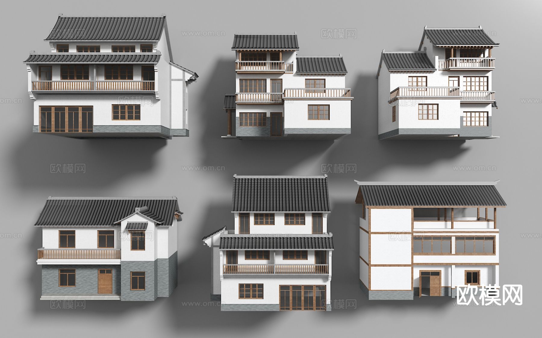 新中式农村自建房 民房 仿古建筑 古建民宅3d模型