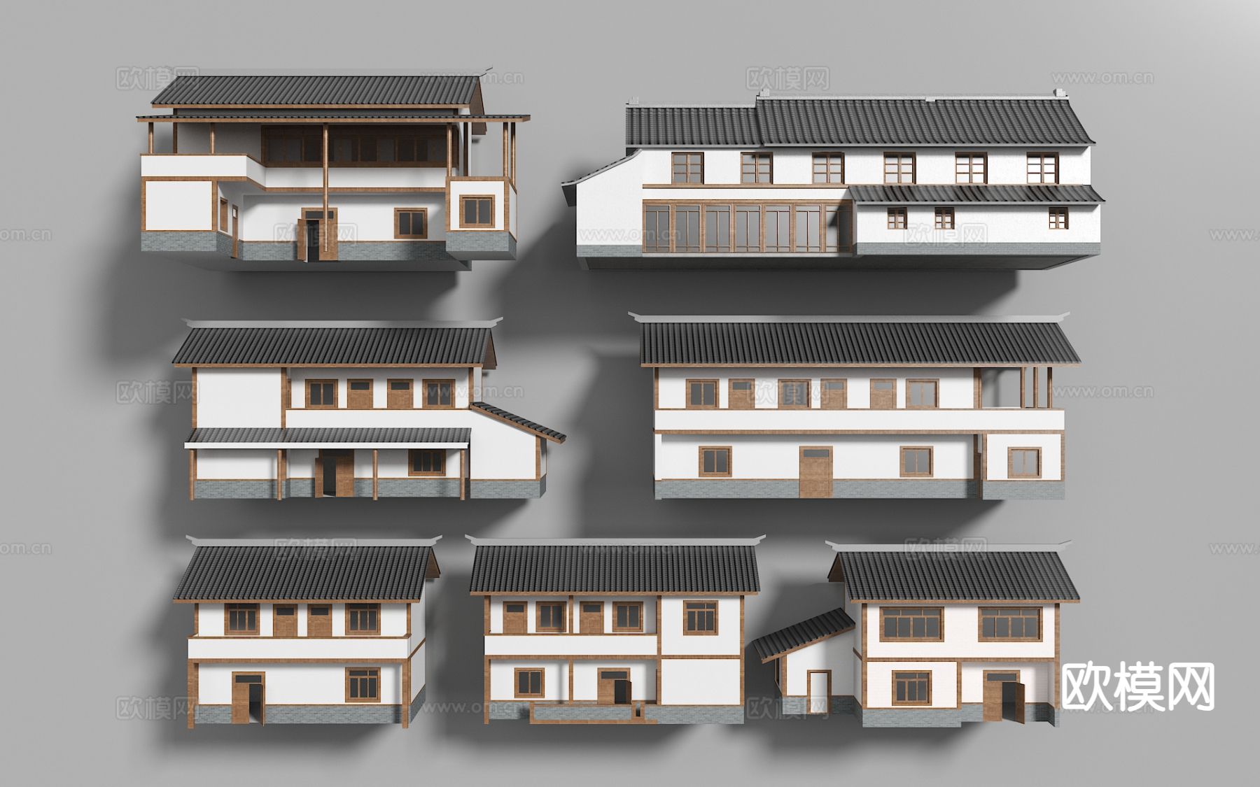 新中式农村自建房 民房 仿古建筑 古建民宅3d模型