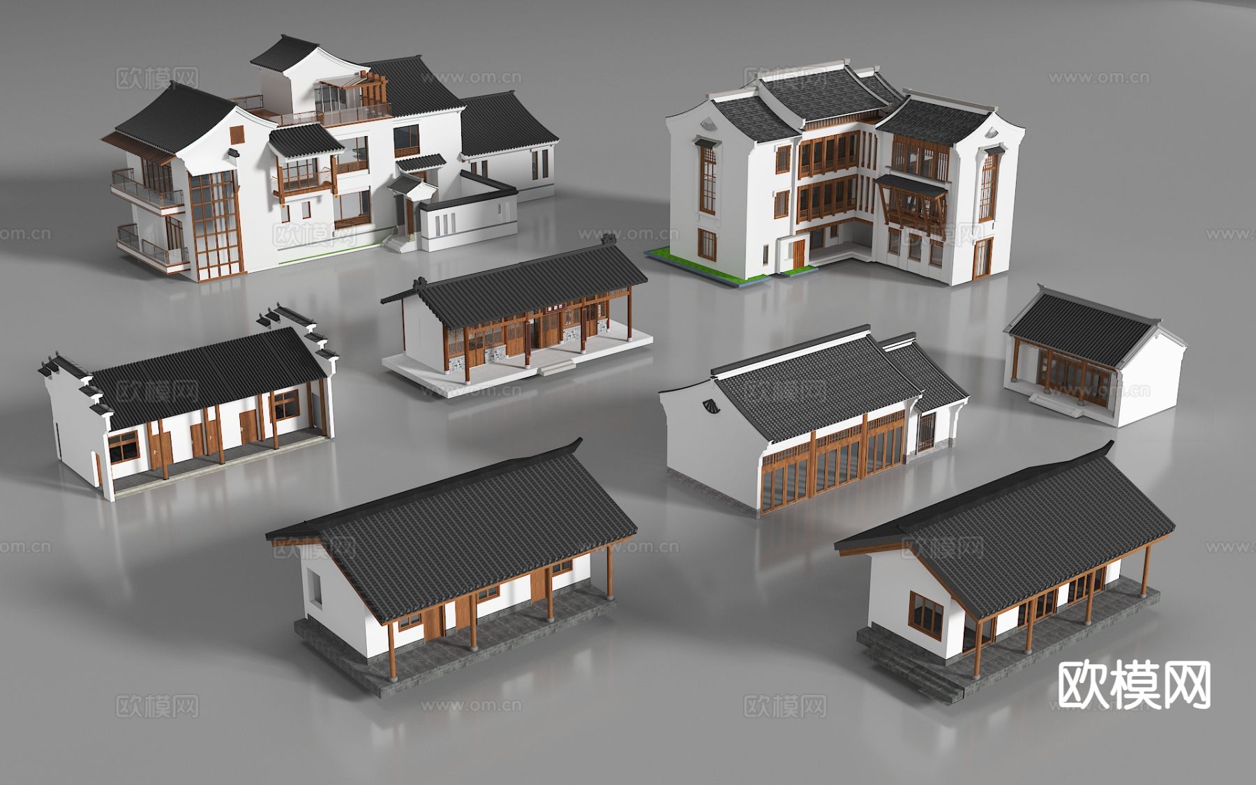 新中式农村自建房 民房 仿古建筑 古建民宅3d模型