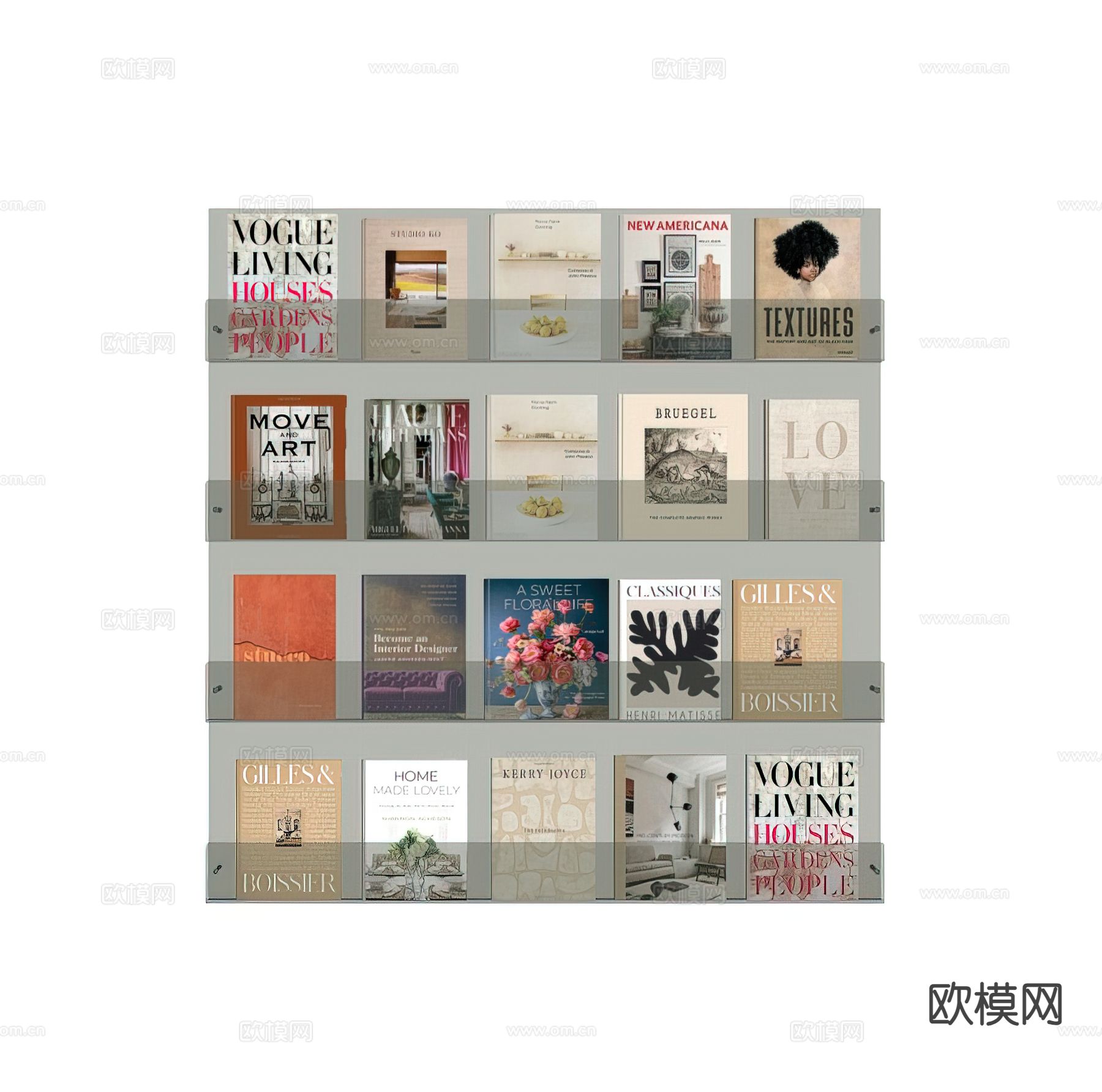 书本 杂志 墙面挂件 书架su模型下载（渲染图1）