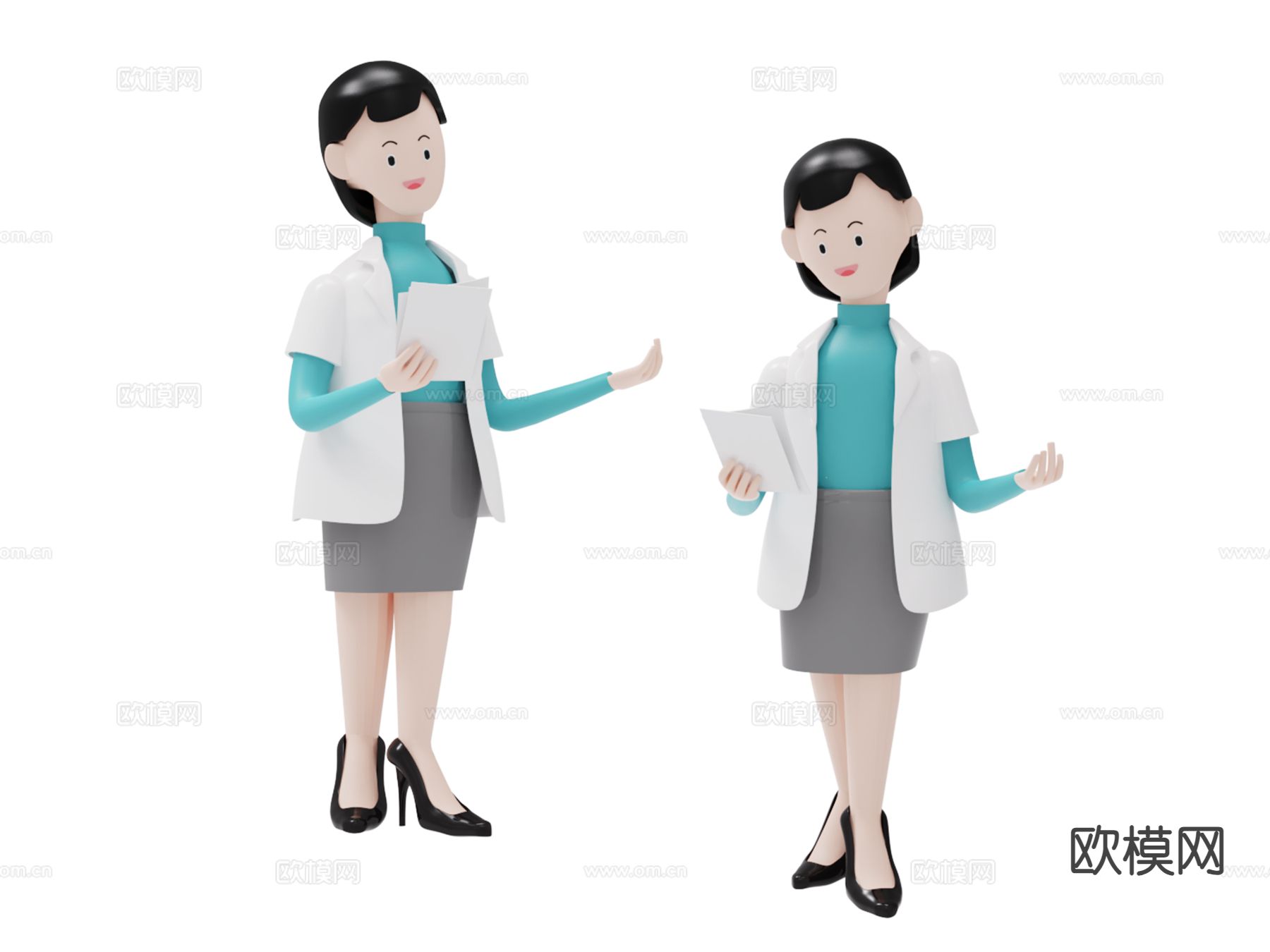 卡通娃娃 人物摆件su模型下载（渲染图2）