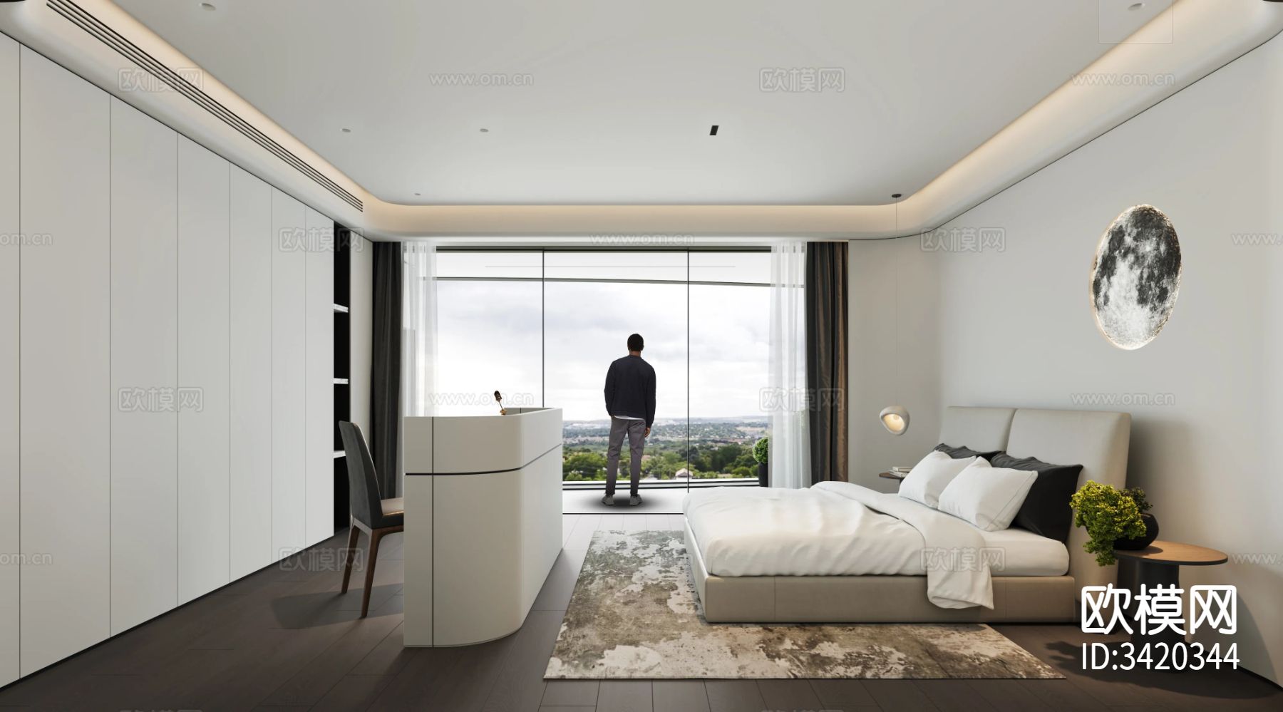 现代简约别墅客餐厅装修效果图下载（渲染图4）