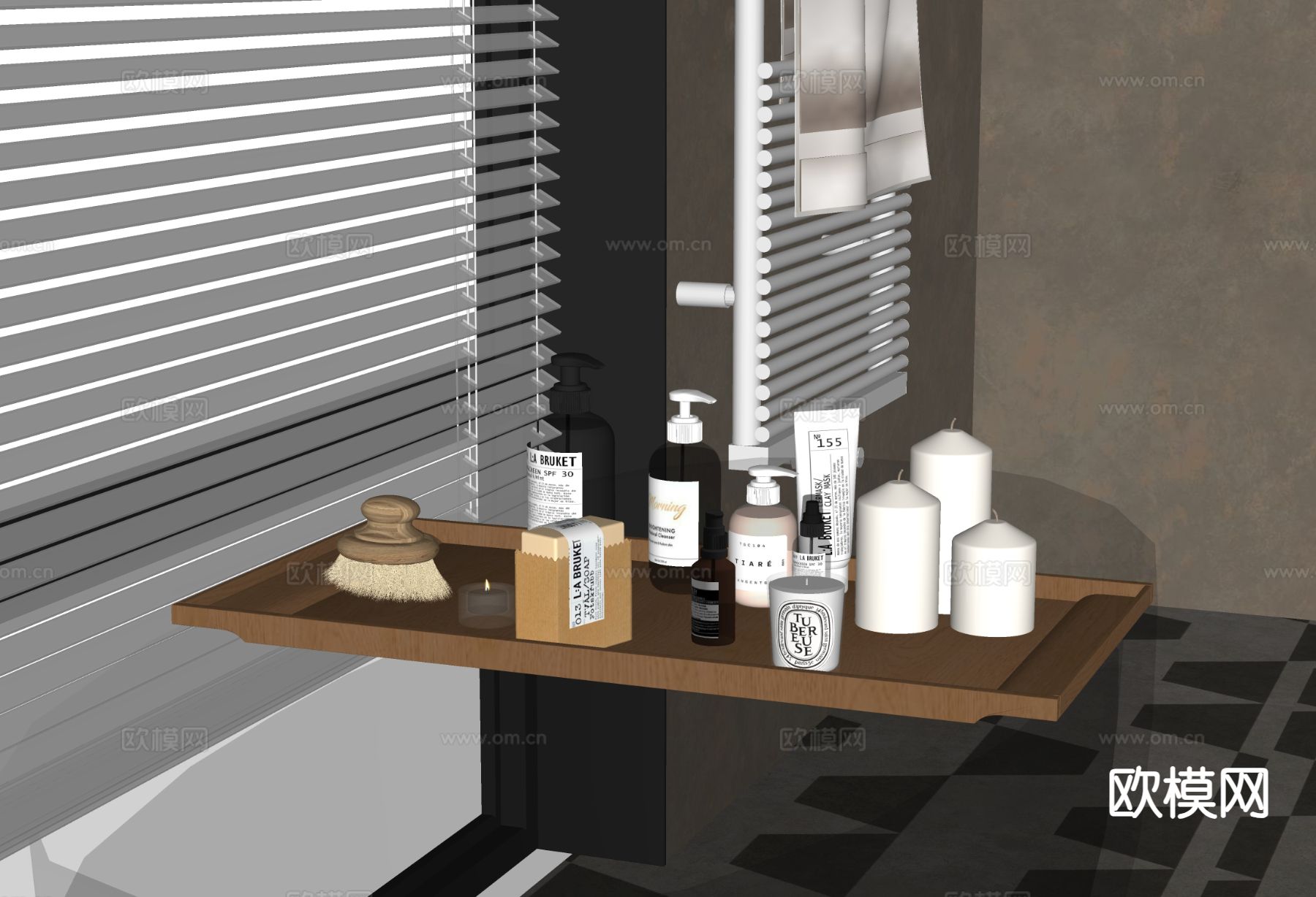 洗浴用品 香皂 洗发水 沐浴露su模型下载（渲染图1）