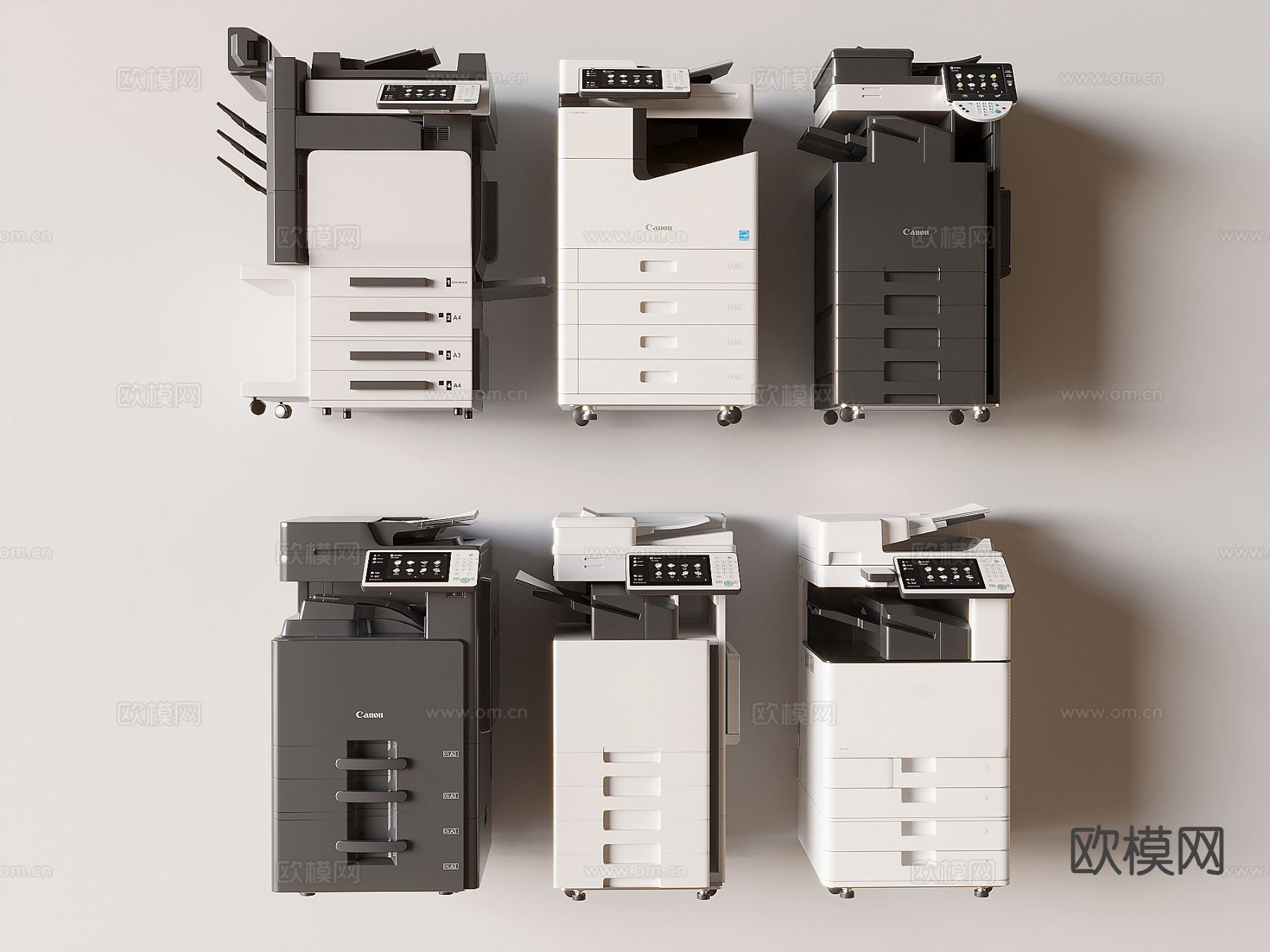 智能打印机 复印机 扫描仪 传真机 激光打印机 办公用品3d模型