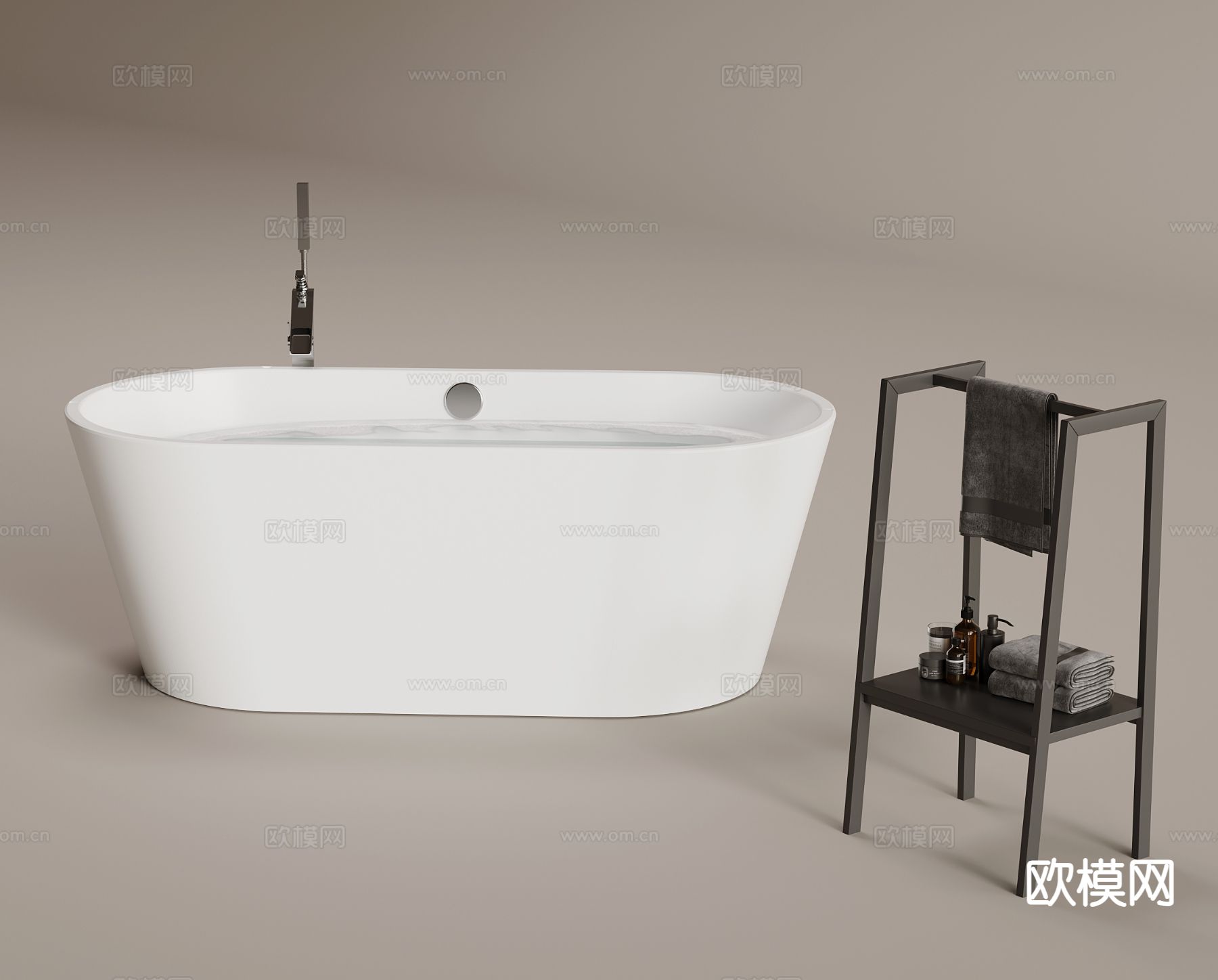 独立浴缸 陶瓷浴缸su模型下载（渲染图2）