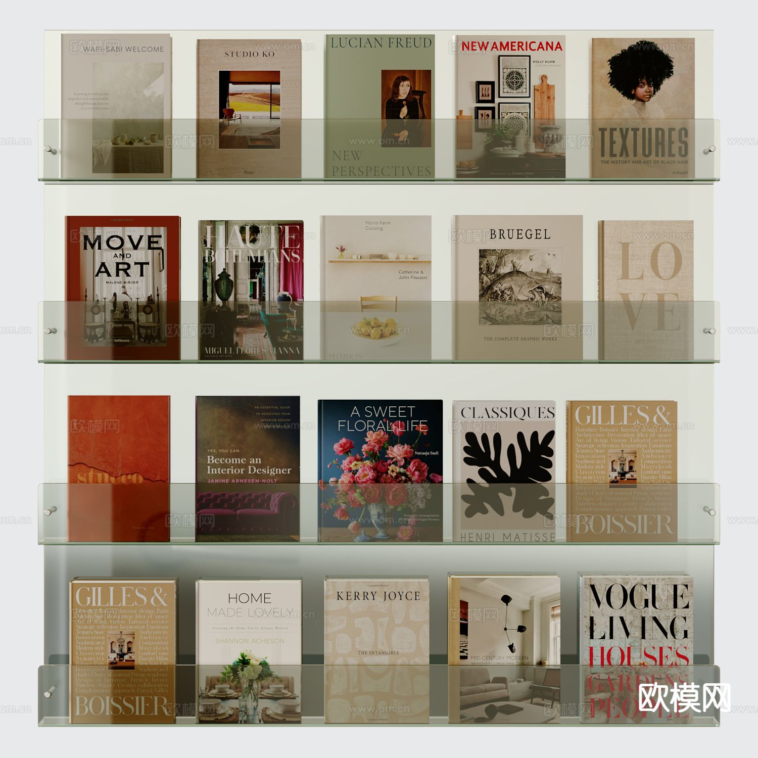 书本 杂志 墙面挂件 书架su模型下载（渲染图2）