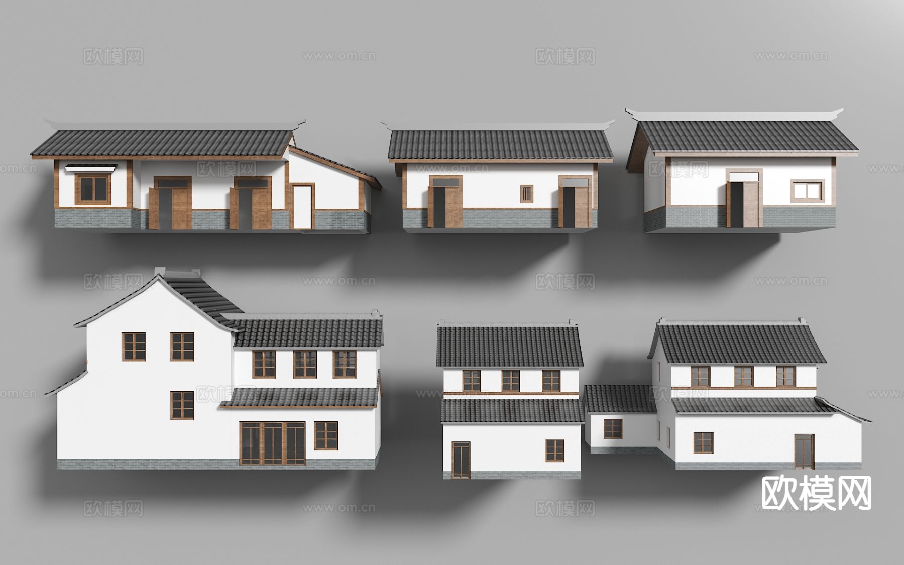 新中式农村自建房 民房 仿古建筑 古建民宅3d模型