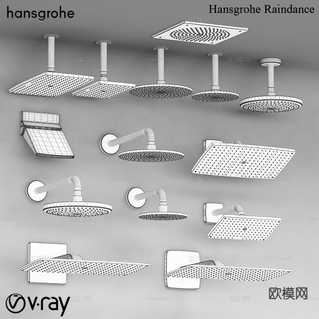 现代浴室淋浴头 花洒3d模型