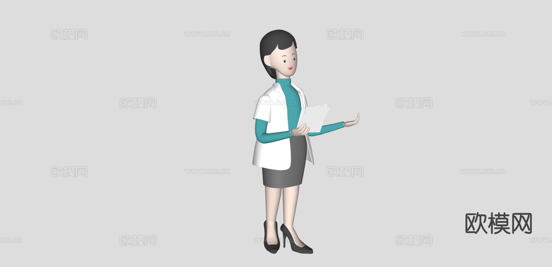 卡通娃娃 人物摆件su模型下载（渲染图1）